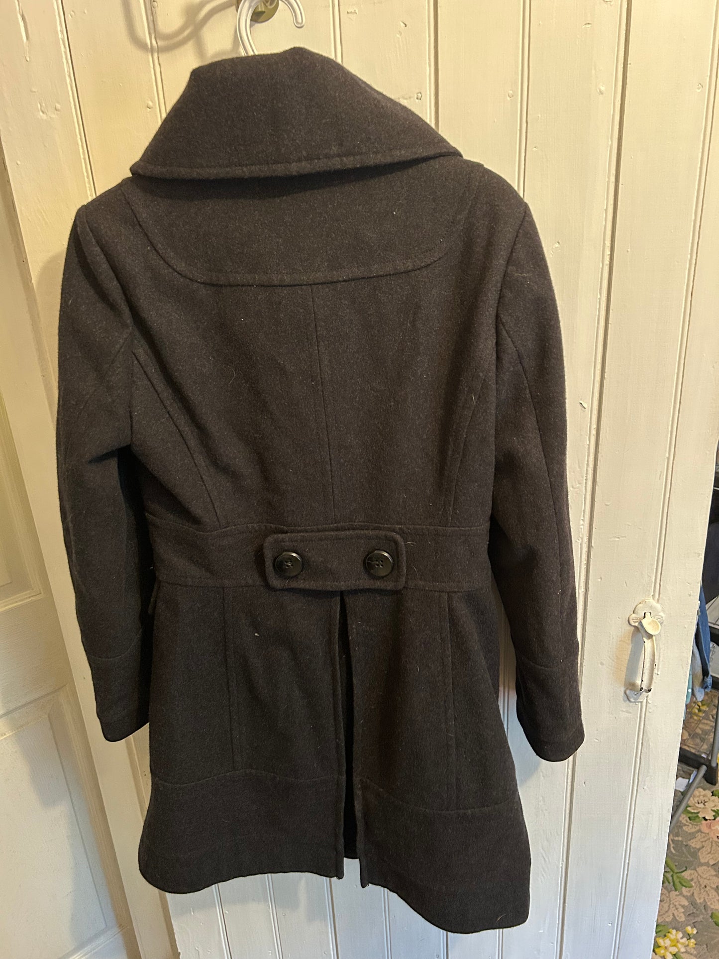 Studio by Liz Claiborne 4 black felt pea coat