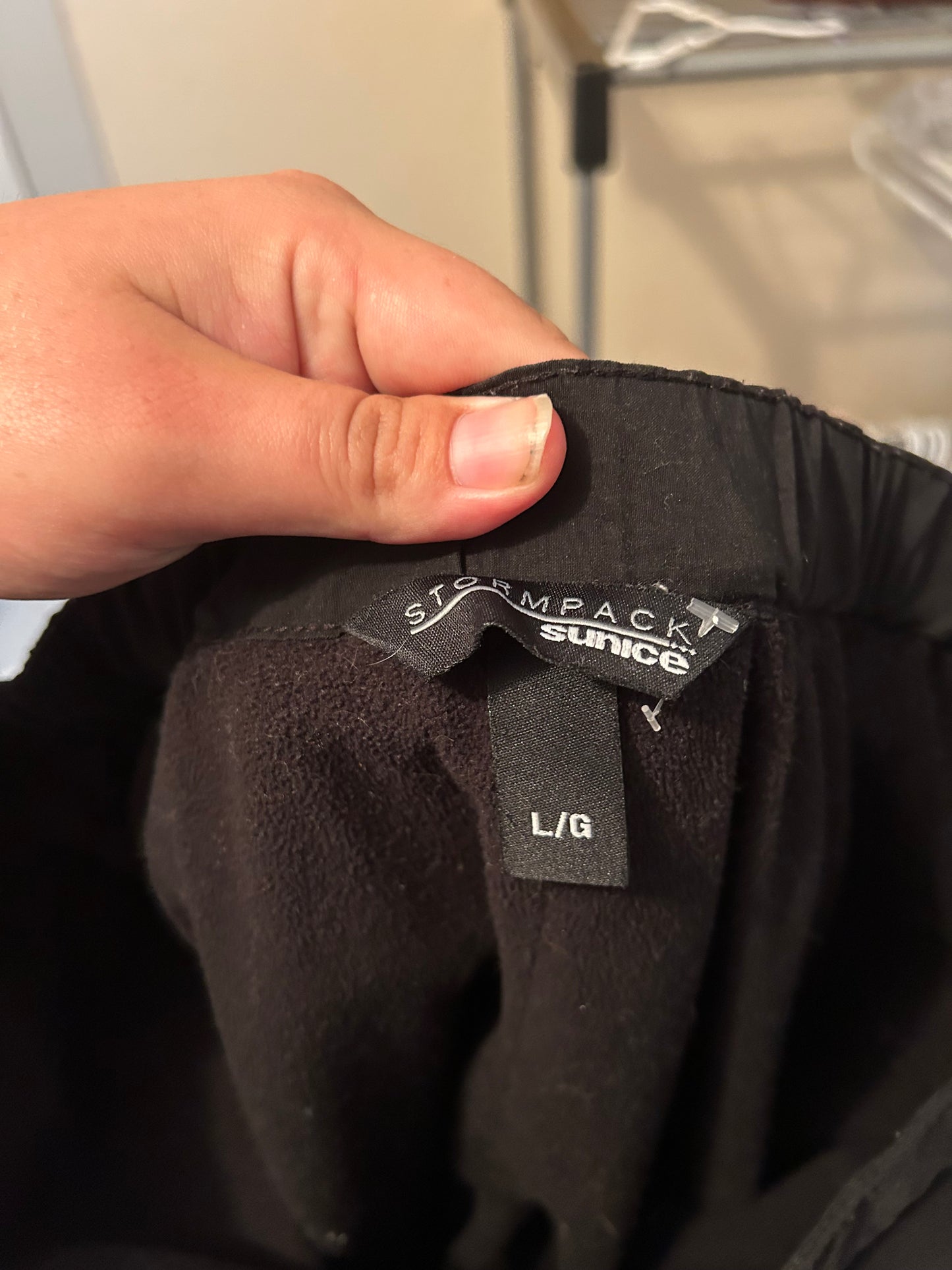 Stormpack large black light lined snow pants