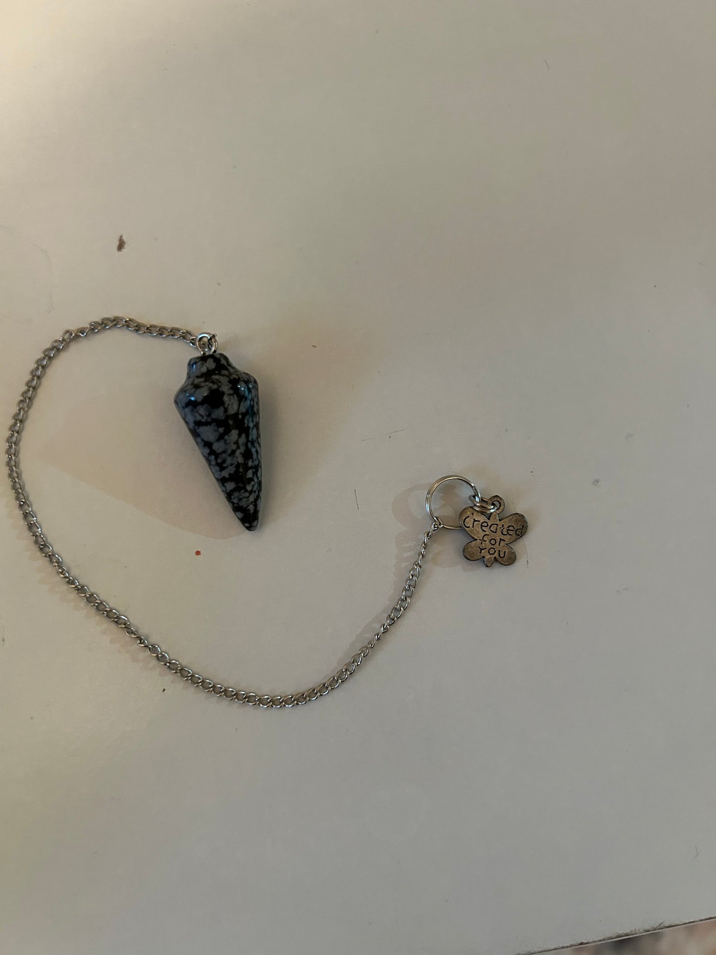 Blue butterfly crystal pendulum