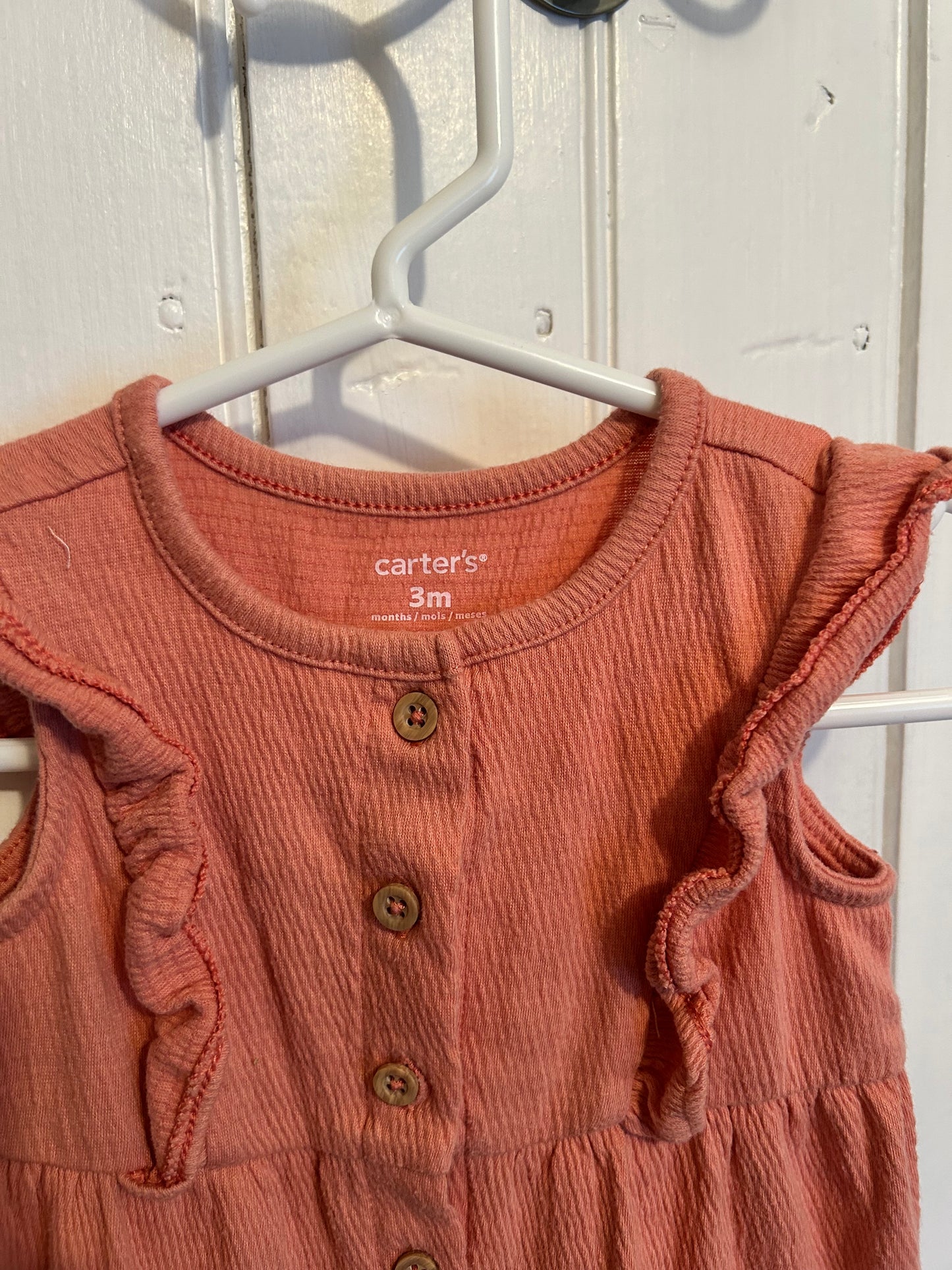 Carters 3m peach romper