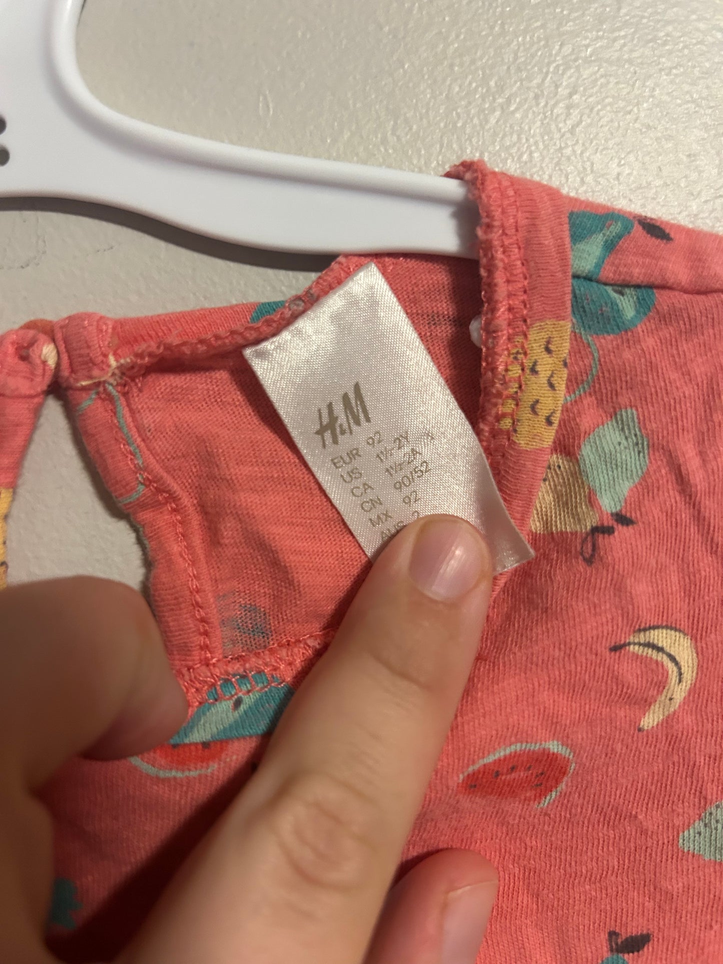 H&M 18/24m pink fruit tshirt