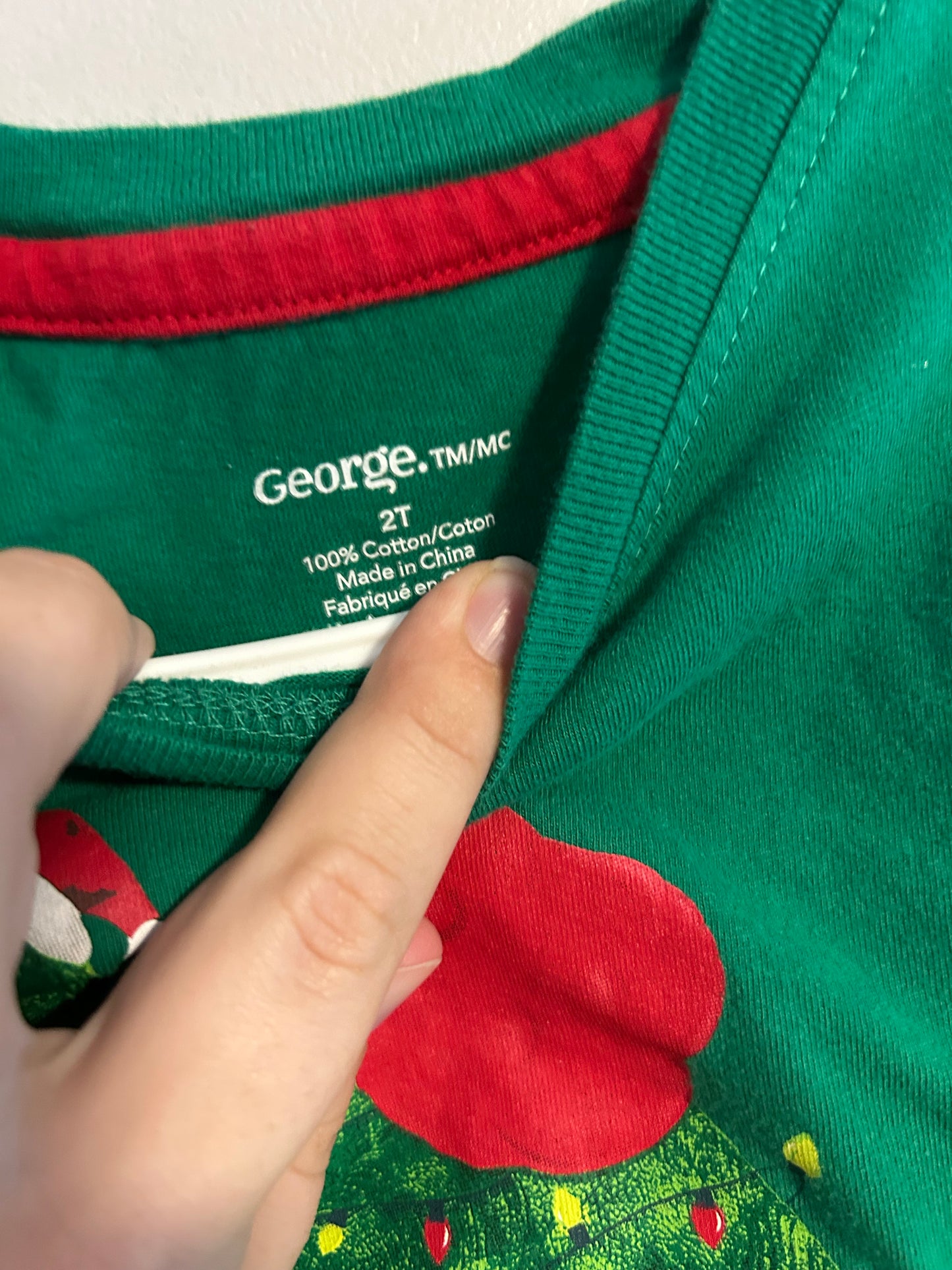 George 2t green Rex-mas graphic T-shirt