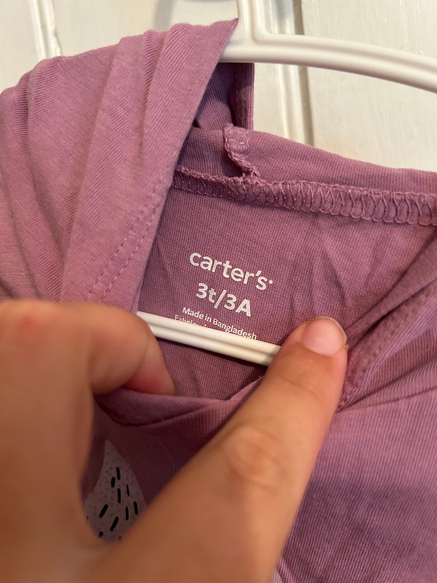 Carters 3t purple fox hooded shirt
