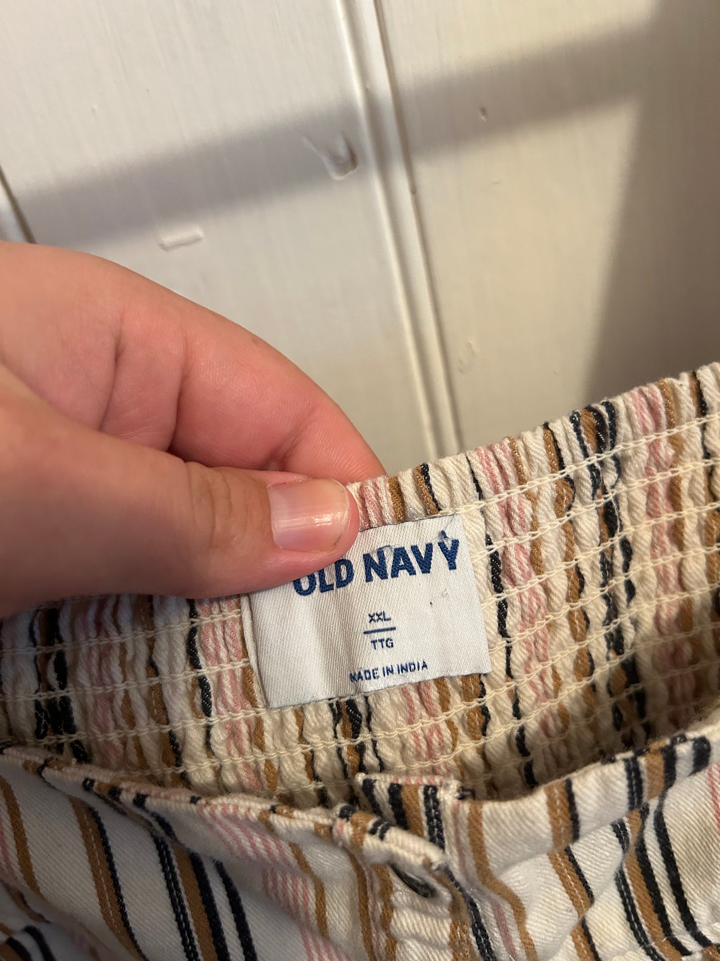 Old navy Xxl tan & pink striped tank blouse