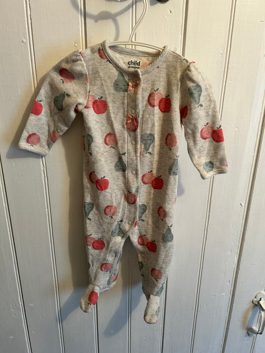 Carters 3/6m pear waffle knit sleeper