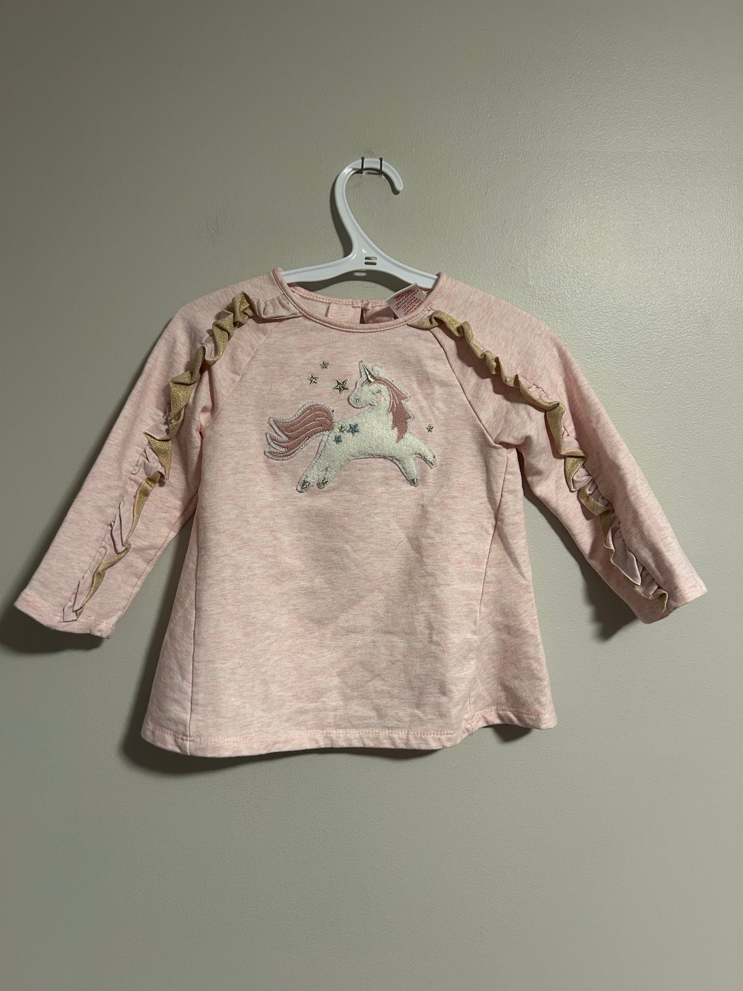 Lulurain 24m pink unicorn ruffle sweater
