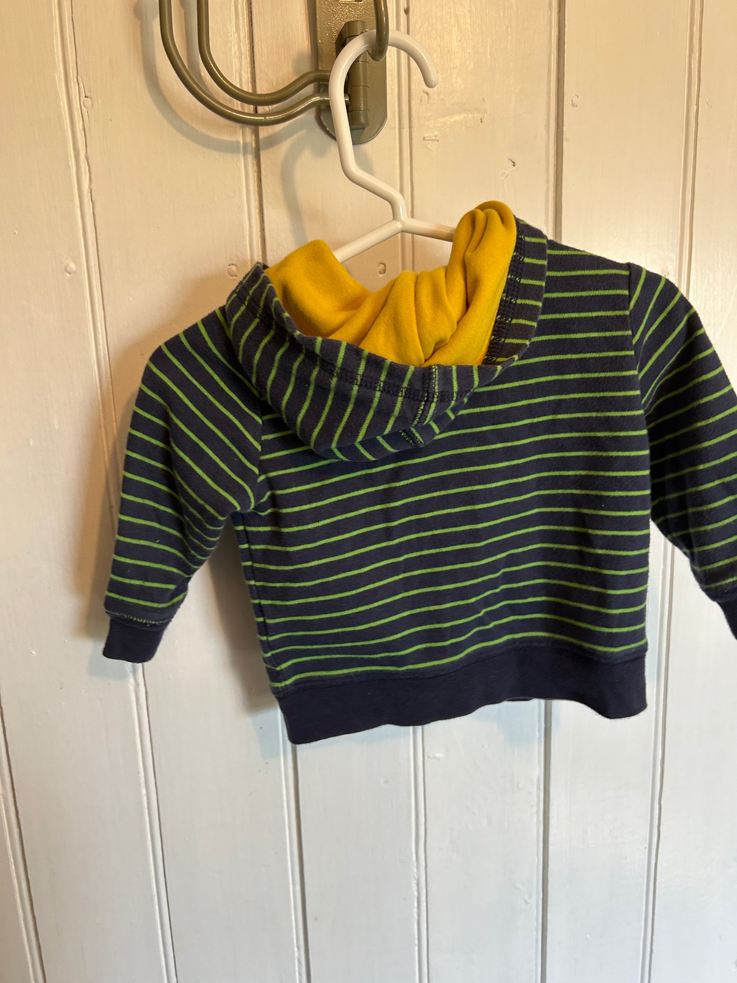 Carters 9m green striped construction hoodie