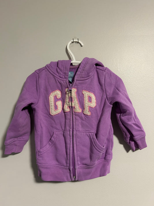 Gap 12/18m purple zip up hoodie