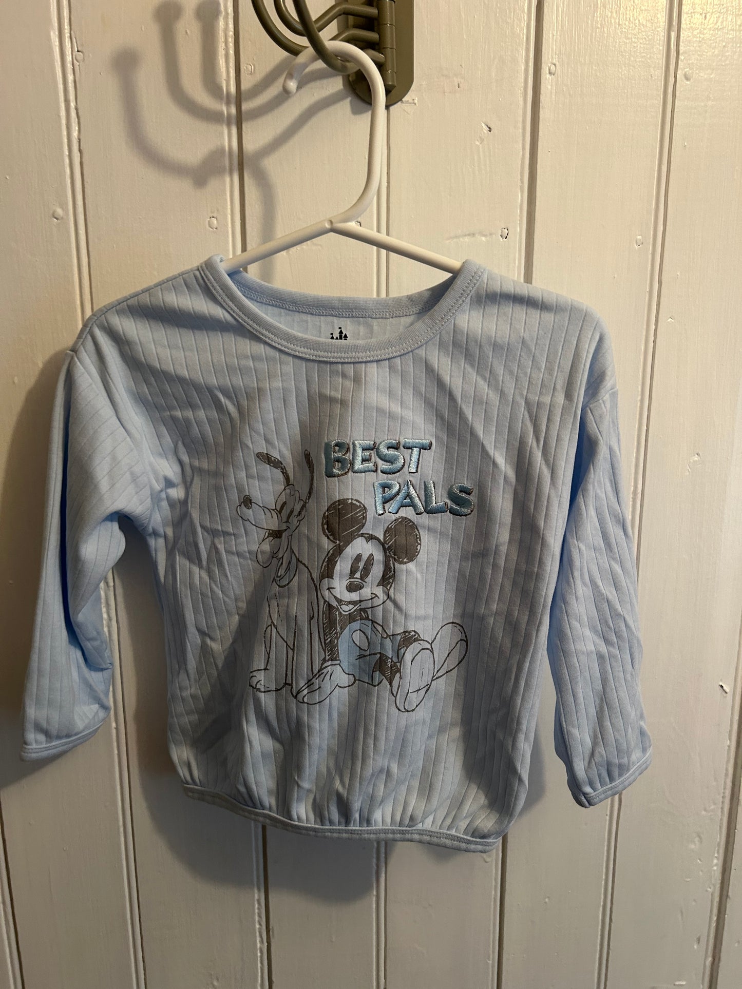 Disney 24m blue ribbed Mickey pals long sleeve shirt