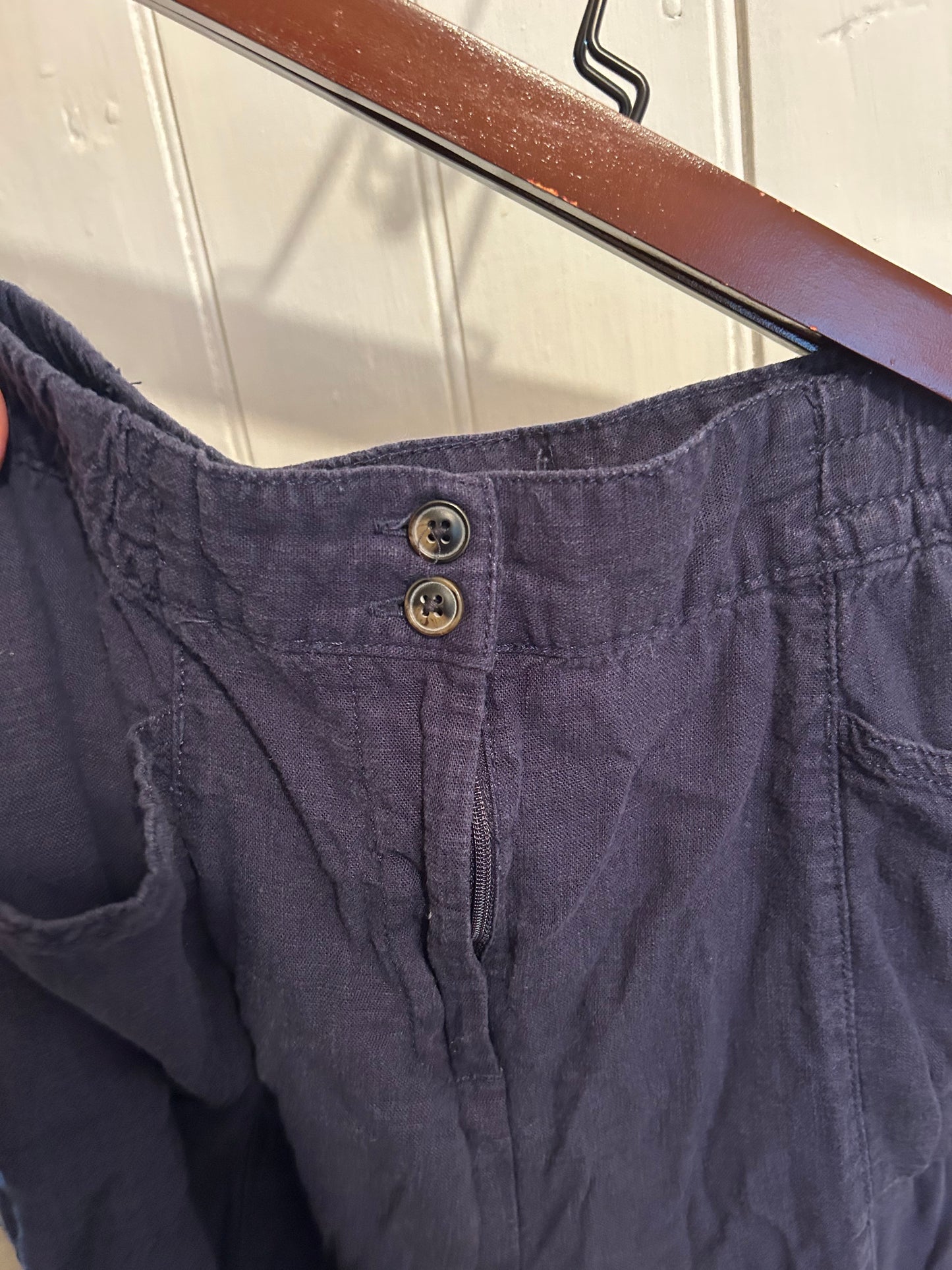 Next 14 navy linen like capris