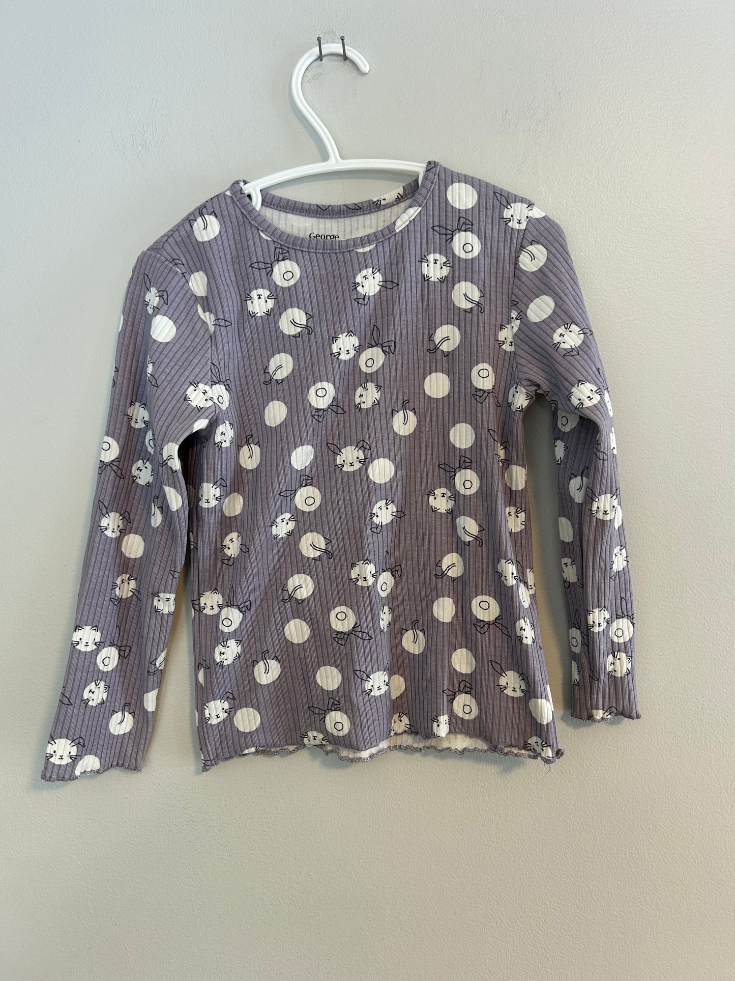 George 4t purple polka dot rabbit top