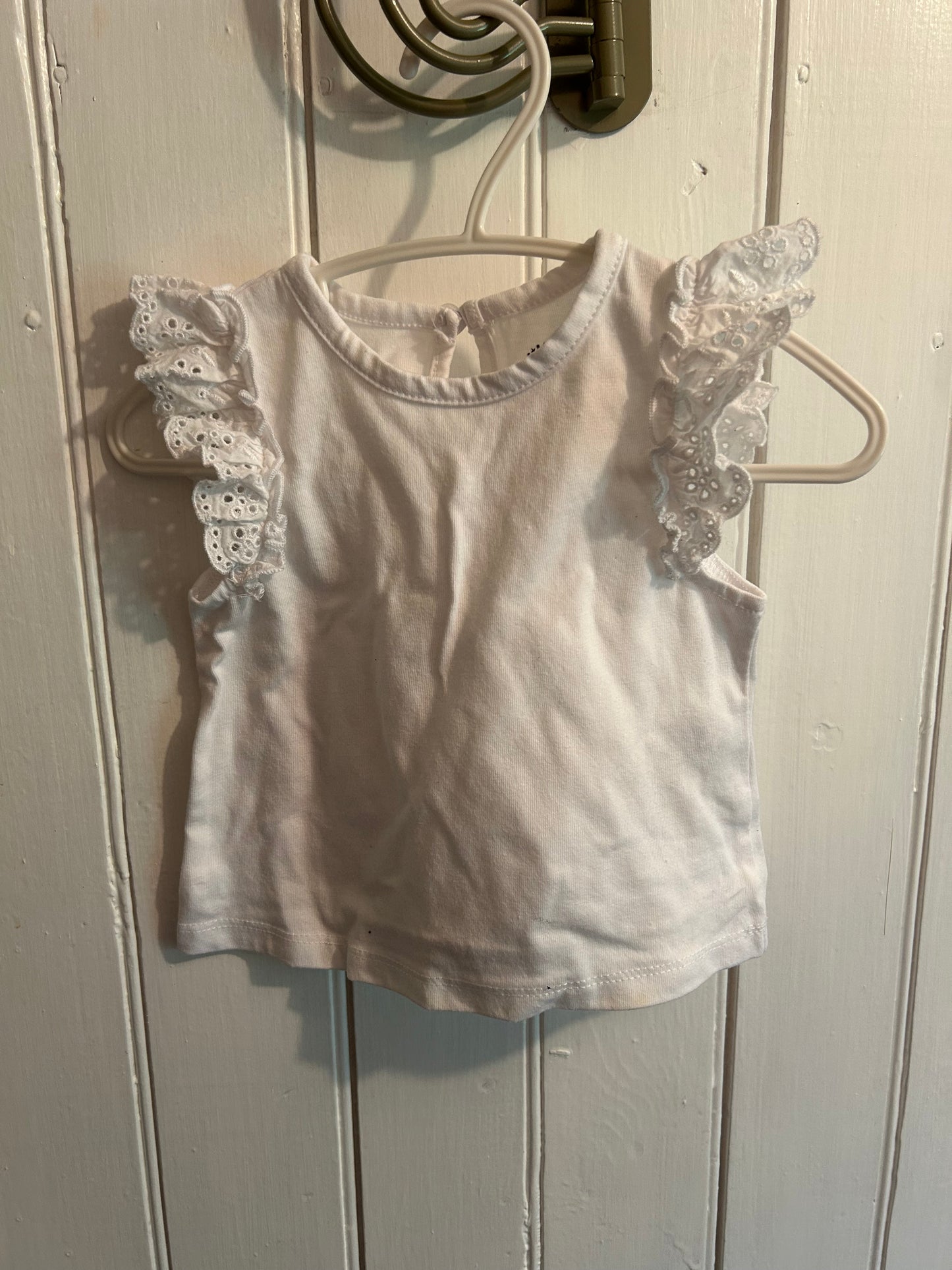 Little me 12m white lace sleeve top