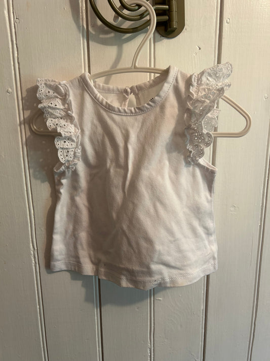 Little me 12m white lace sleeve top