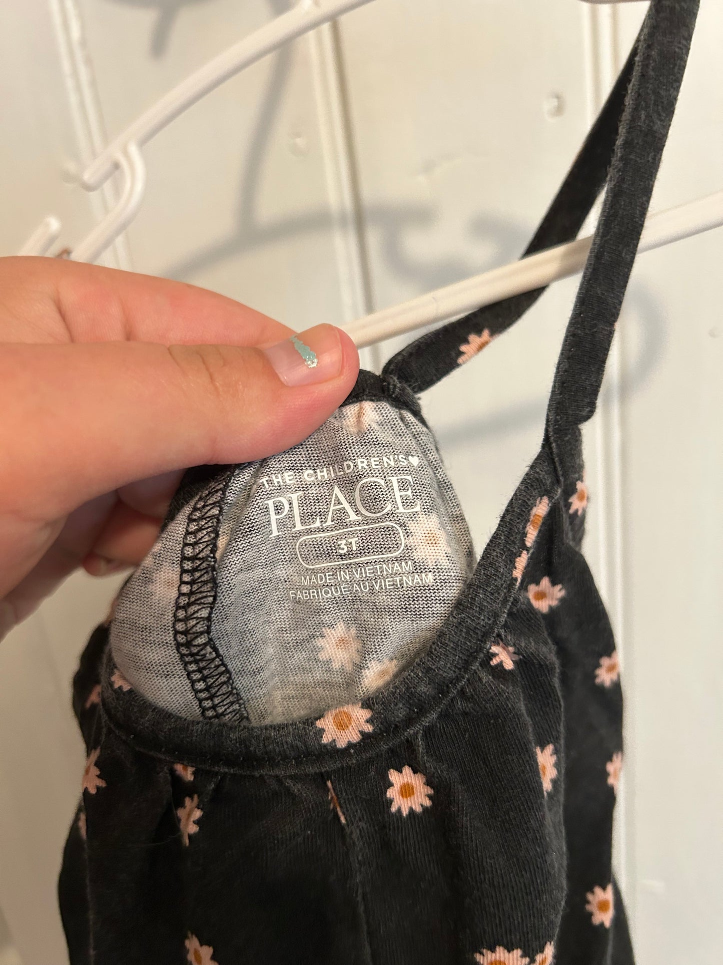 Children’s place 3t black & pink floral romper