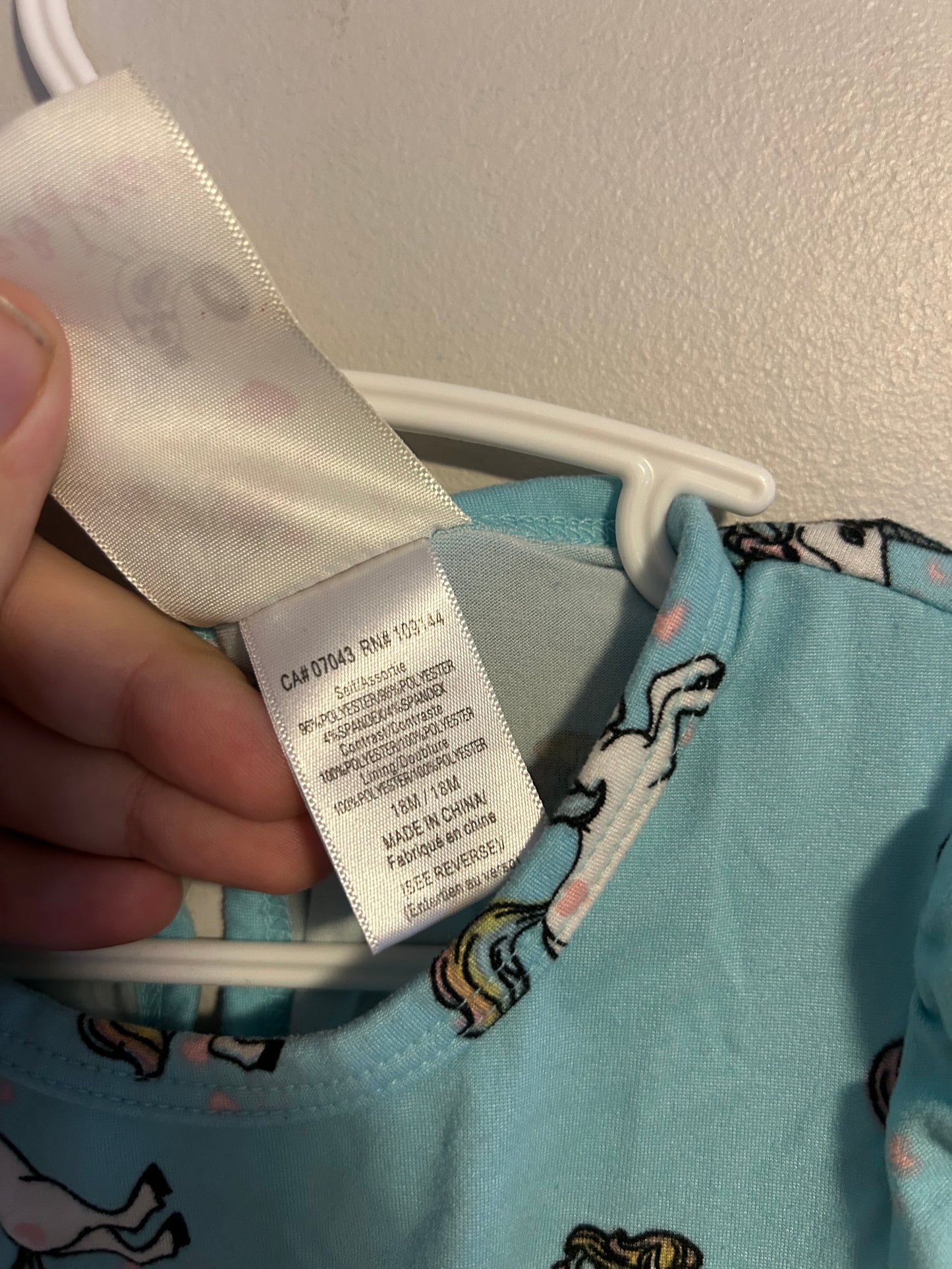 Jenna & Jessie 18m blue unicorn tulle dress