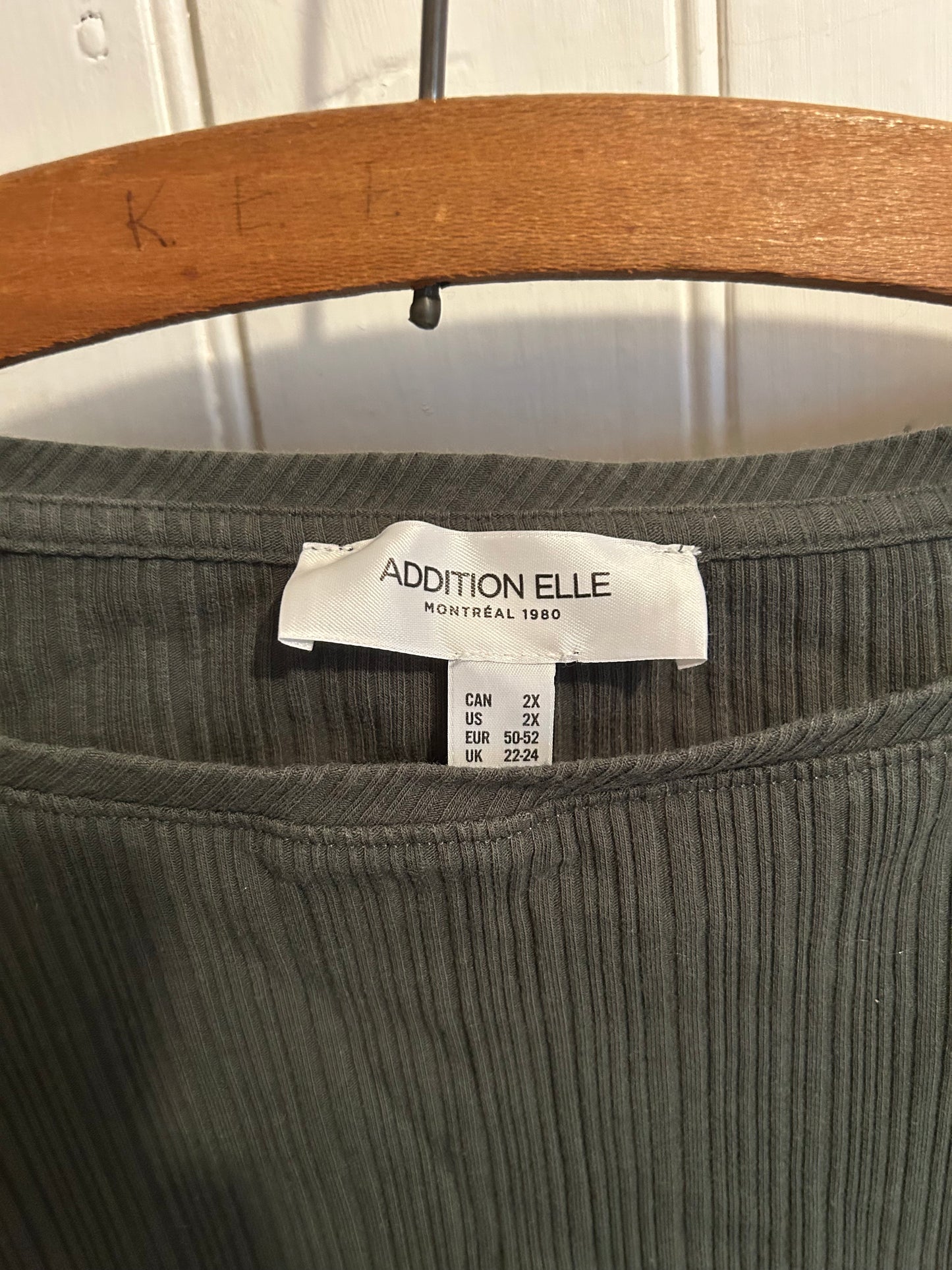 Addition Elle 2x green ribbed top