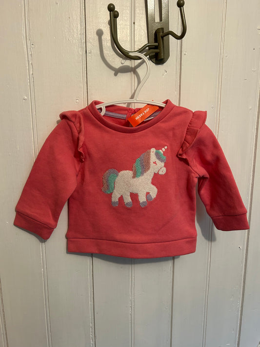 NEW joe fresh 3/6m pink unicorn sweater