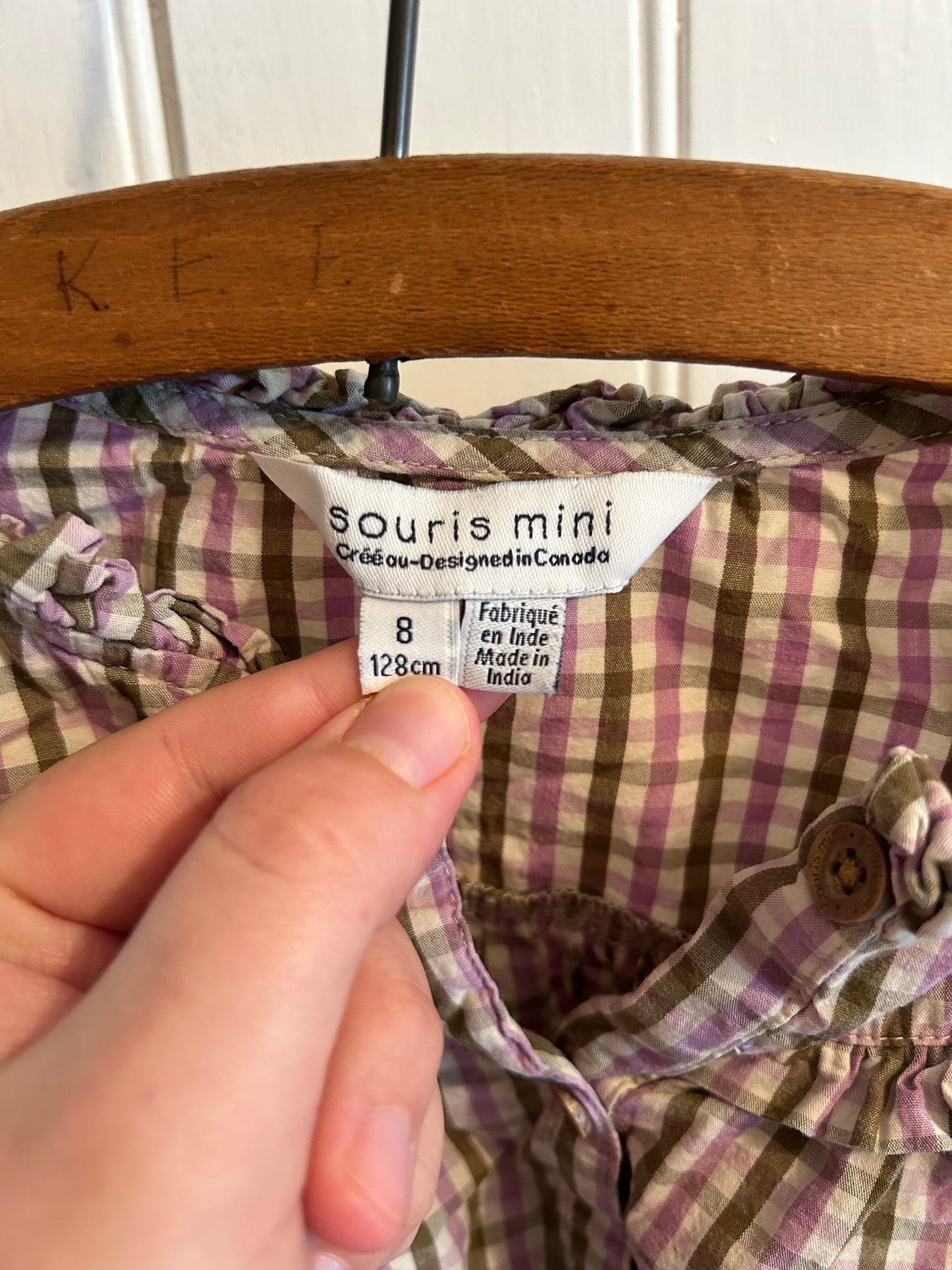 Souris mini 8 purple & green plaid blouse