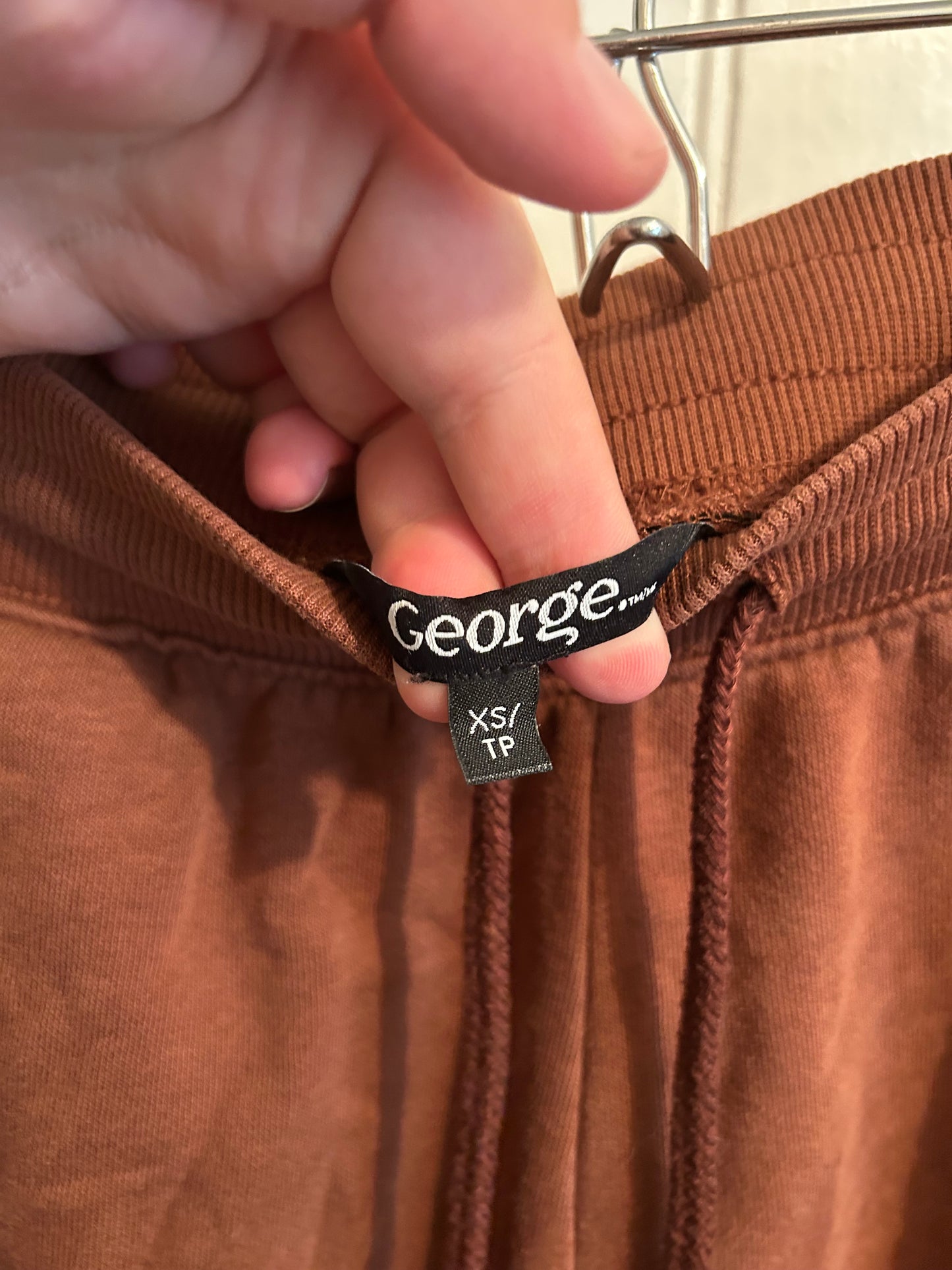 George xs brown wide leg joggers