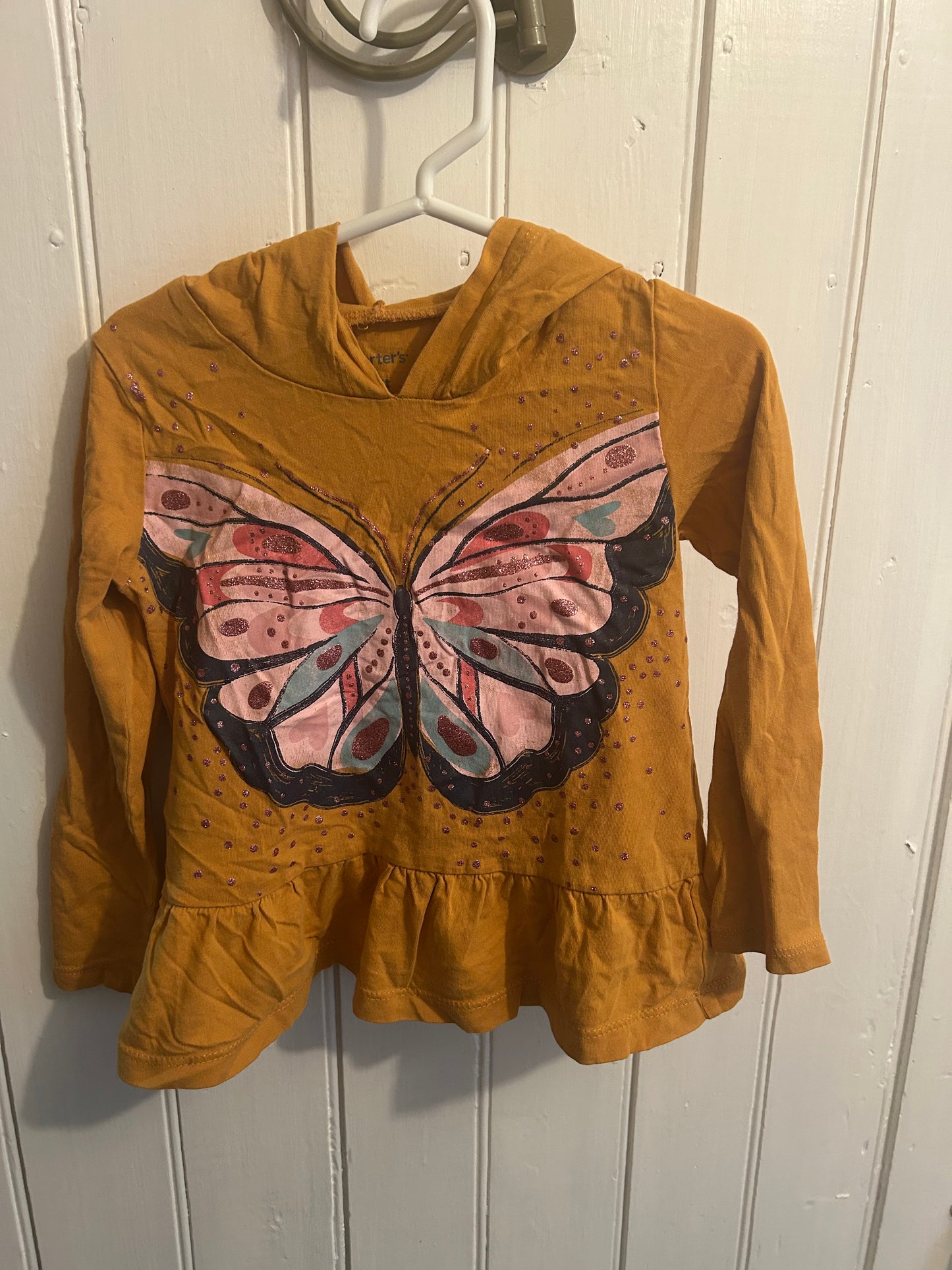 Carters 3t yellow butterfly 2pc top & leggings set