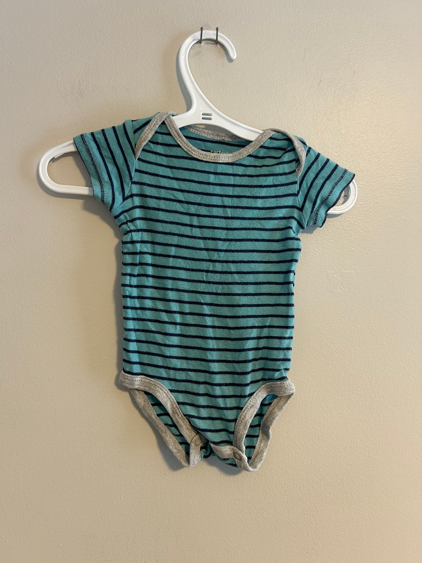 Carters 3m blue striped onesie