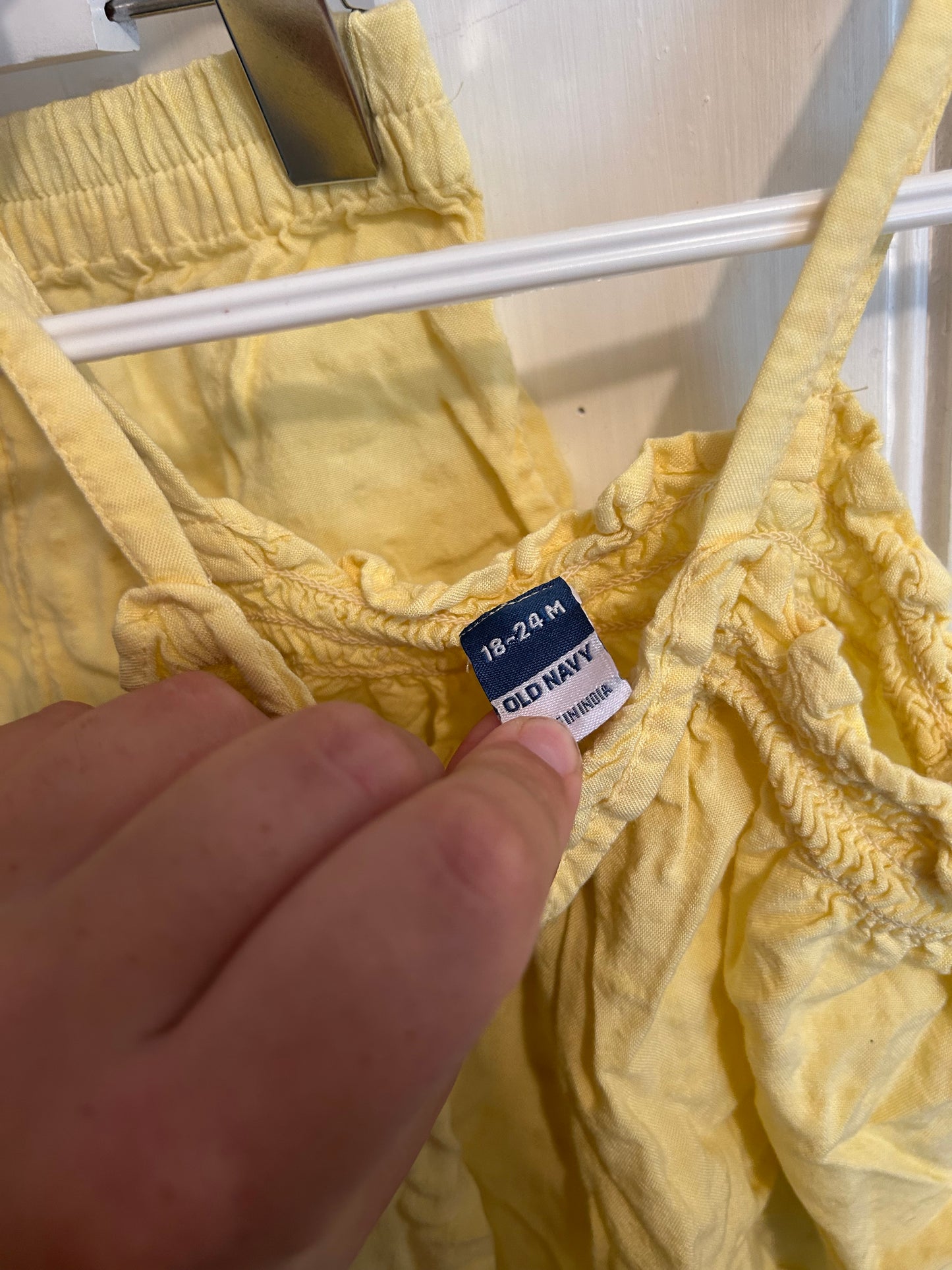 Old navy 18/24m yellow polka dot tank & short set