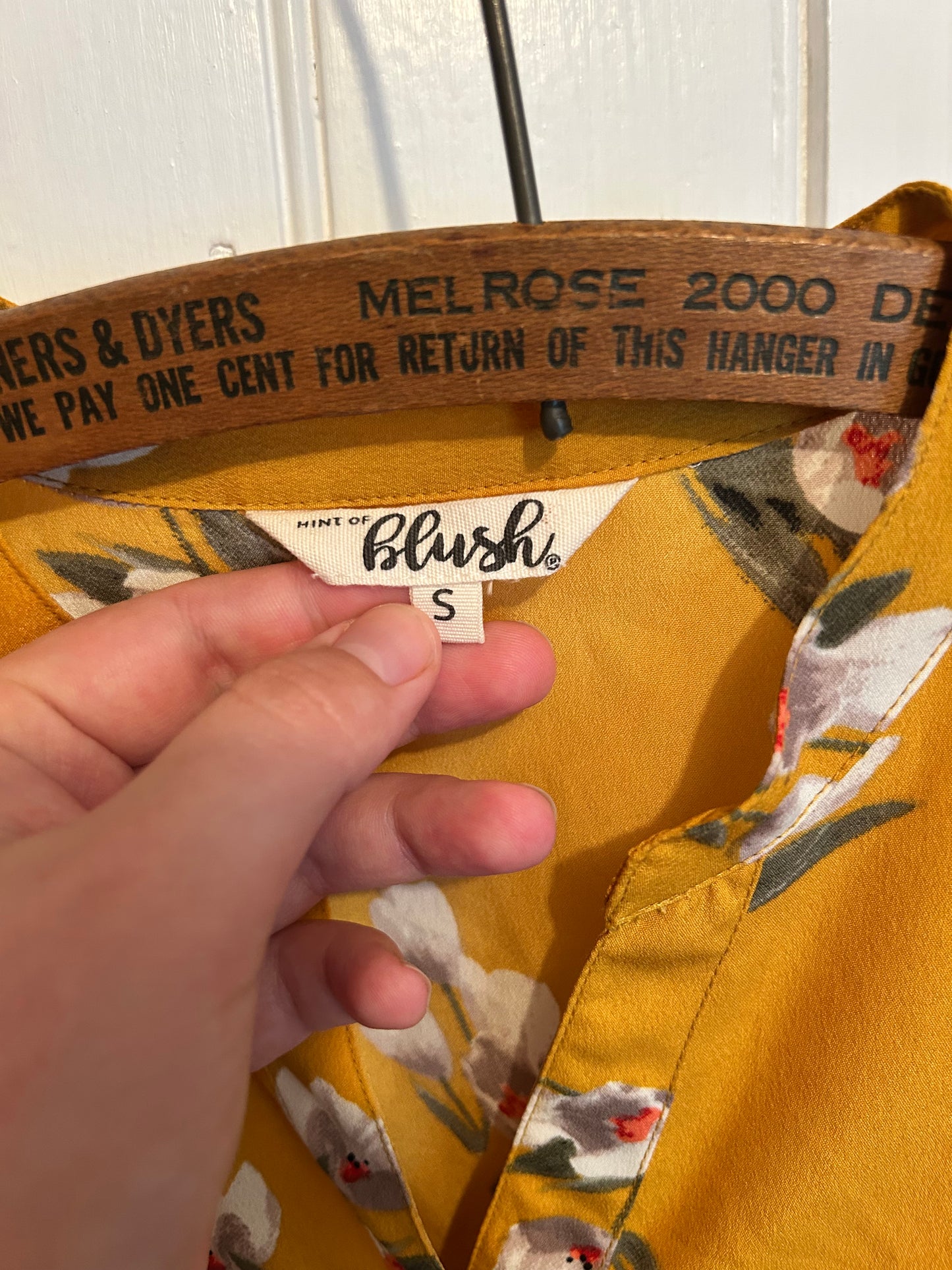 Mint of blush small yellow floral button down dress