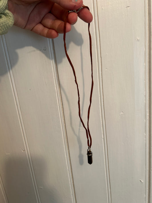 NEW dark brown gemstone pendant necklace
