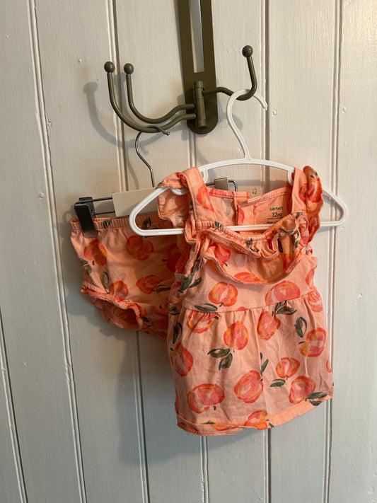 Carters 12m peach 2pc tank set