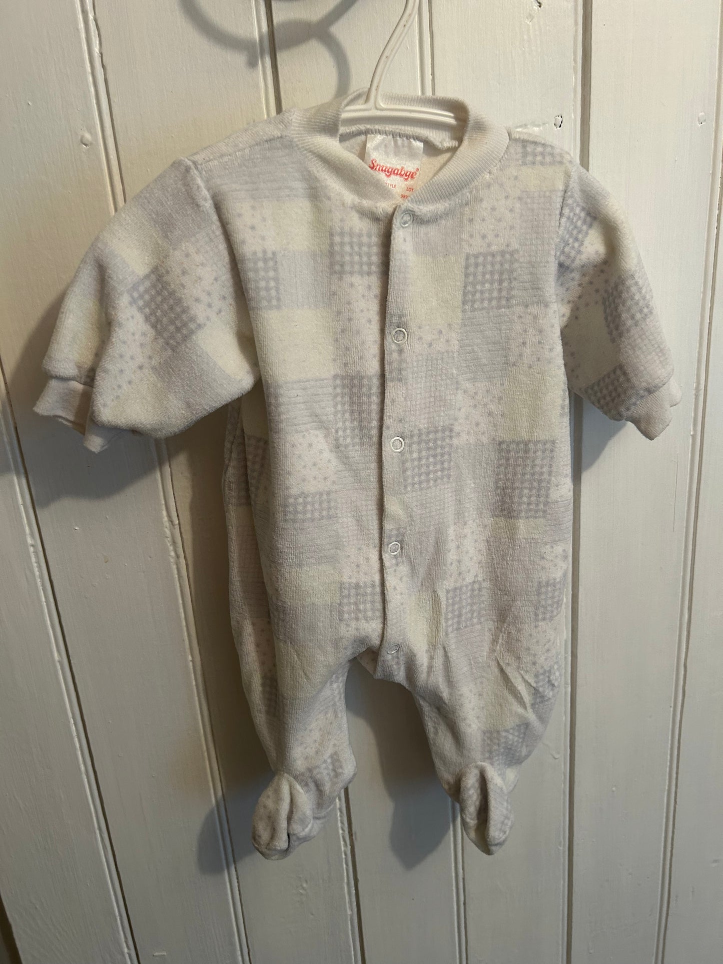 Vintage Snugabye 3m green & grey patchwork fleece sleeper