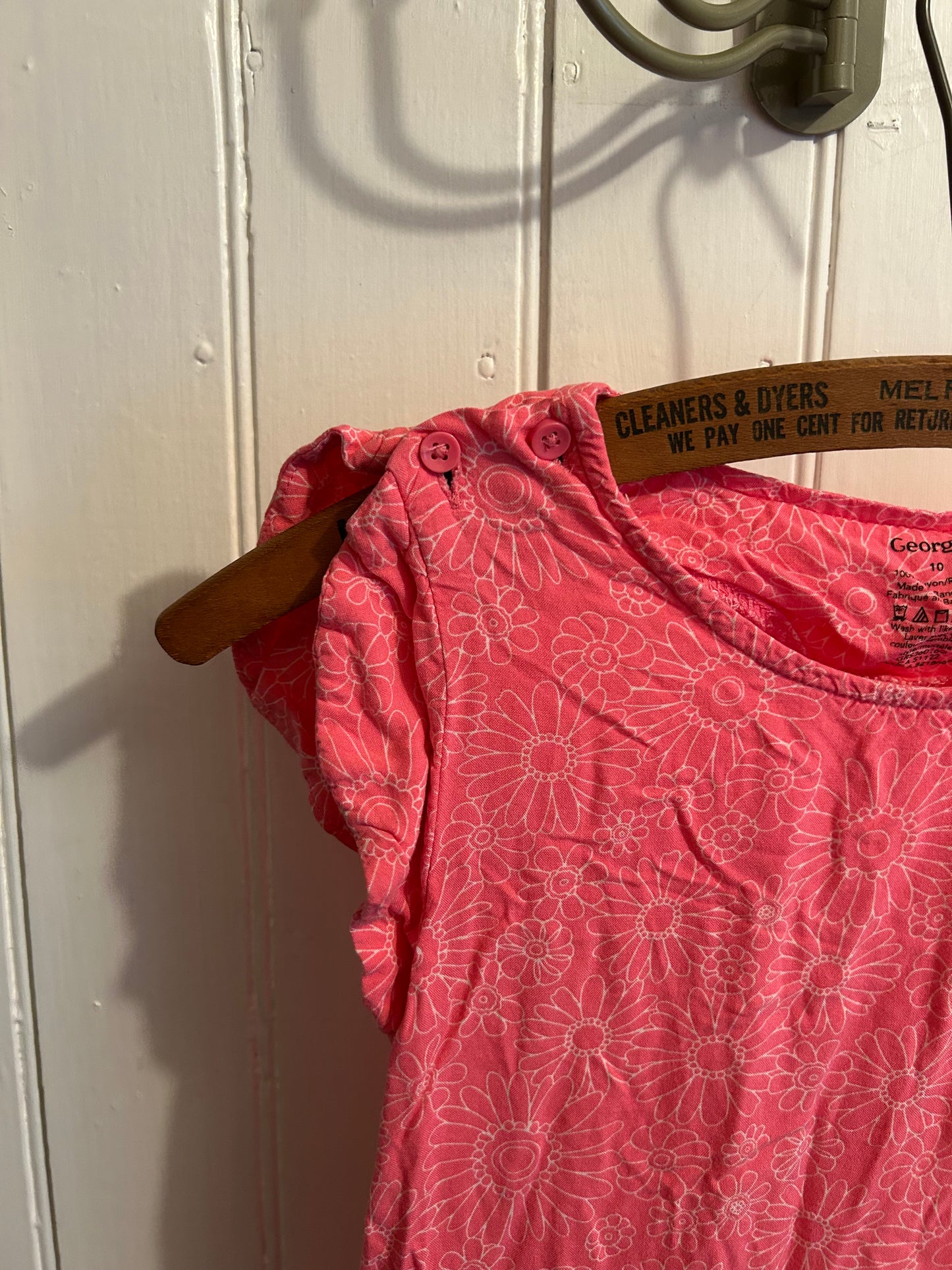 George youth 10 pink floral romper