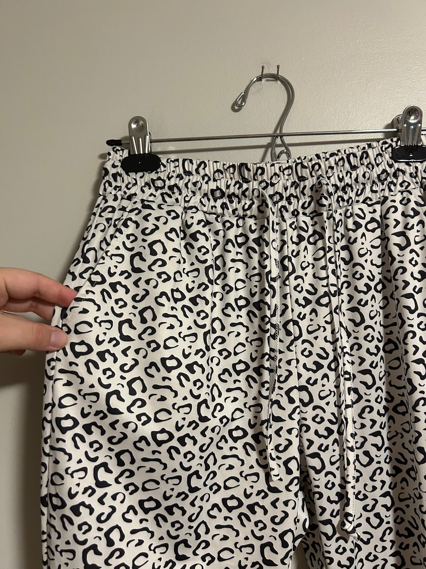 Belinda medium white & black cheetah joggers