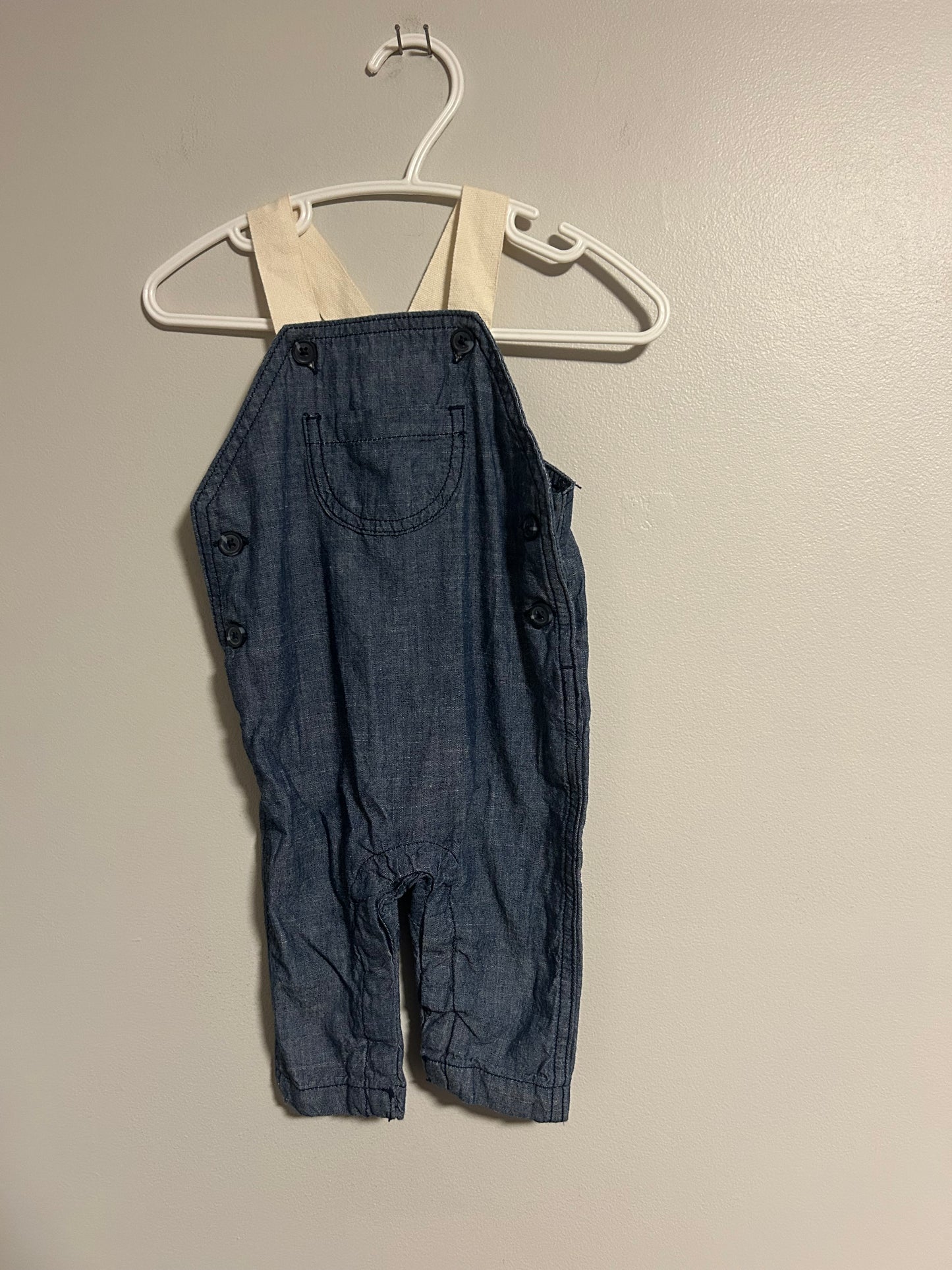 Joe fresh 3/6m denim looking overalls