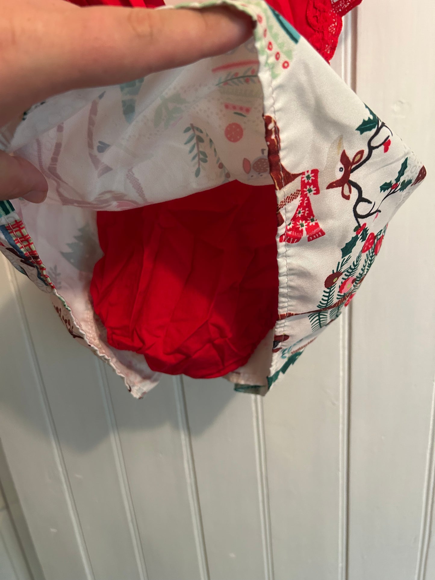 Small shop 6/9m red lace Christmas dress