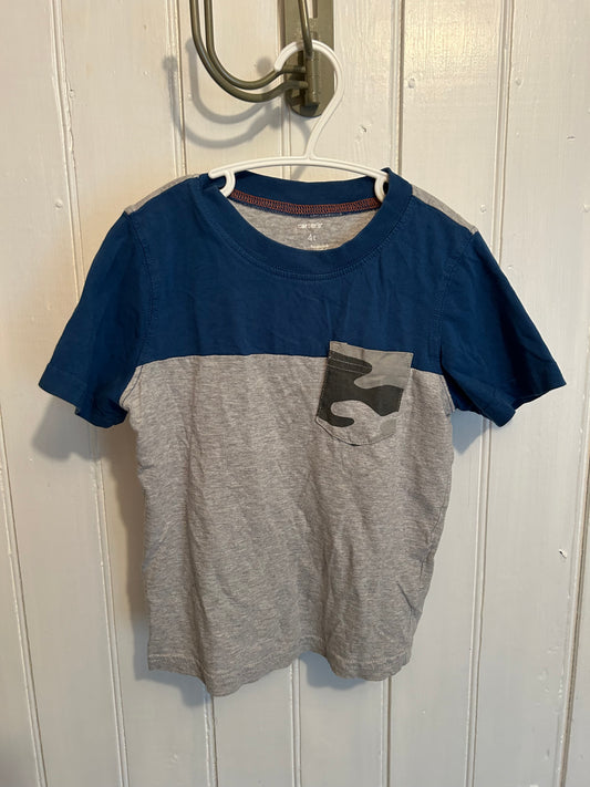 Carters 4t blue & grey camo tshirt