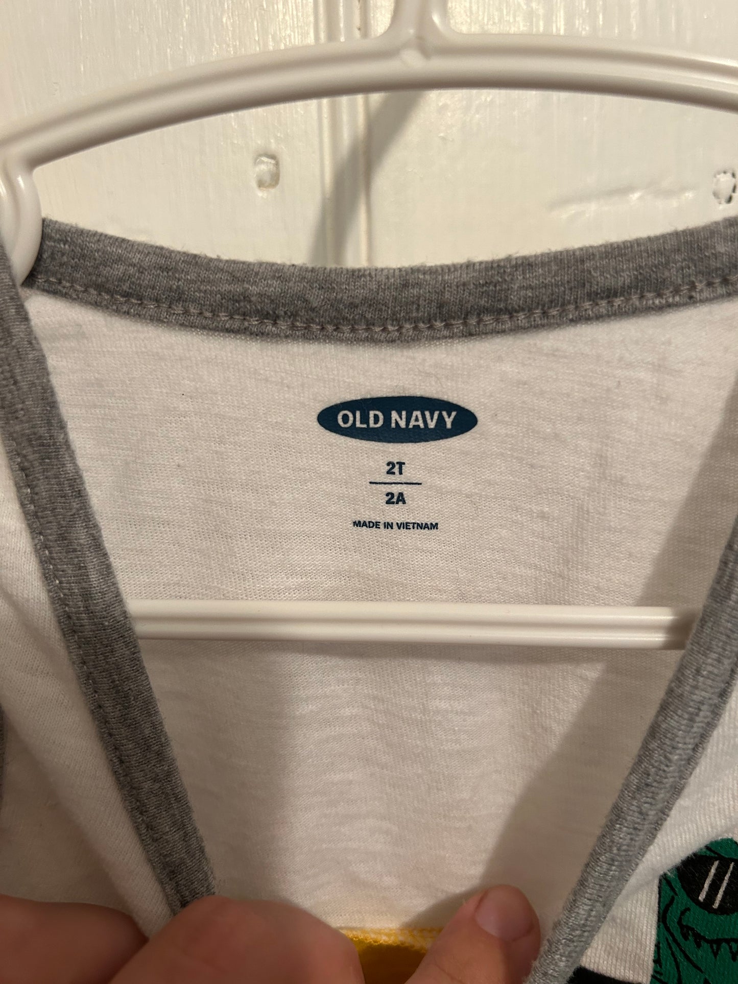 Old navy 2t yellow Dino tank top