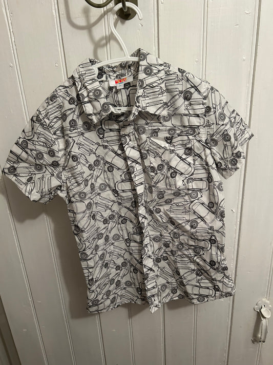 Monkey bars 6x white car button up shirt