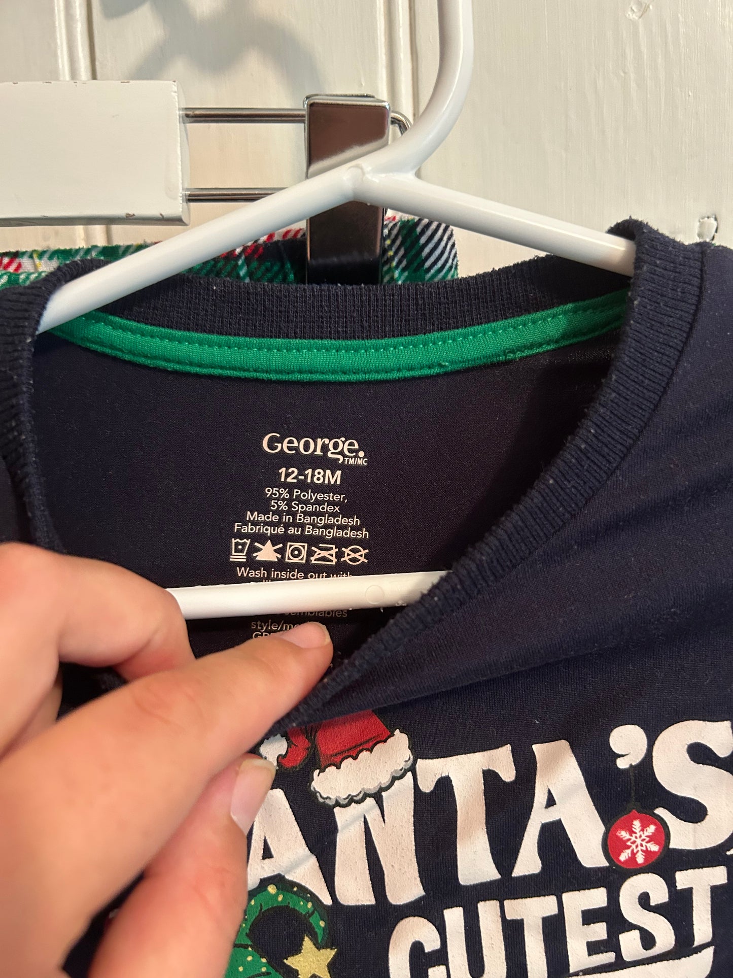 George 12/18m plaid elf sleep set