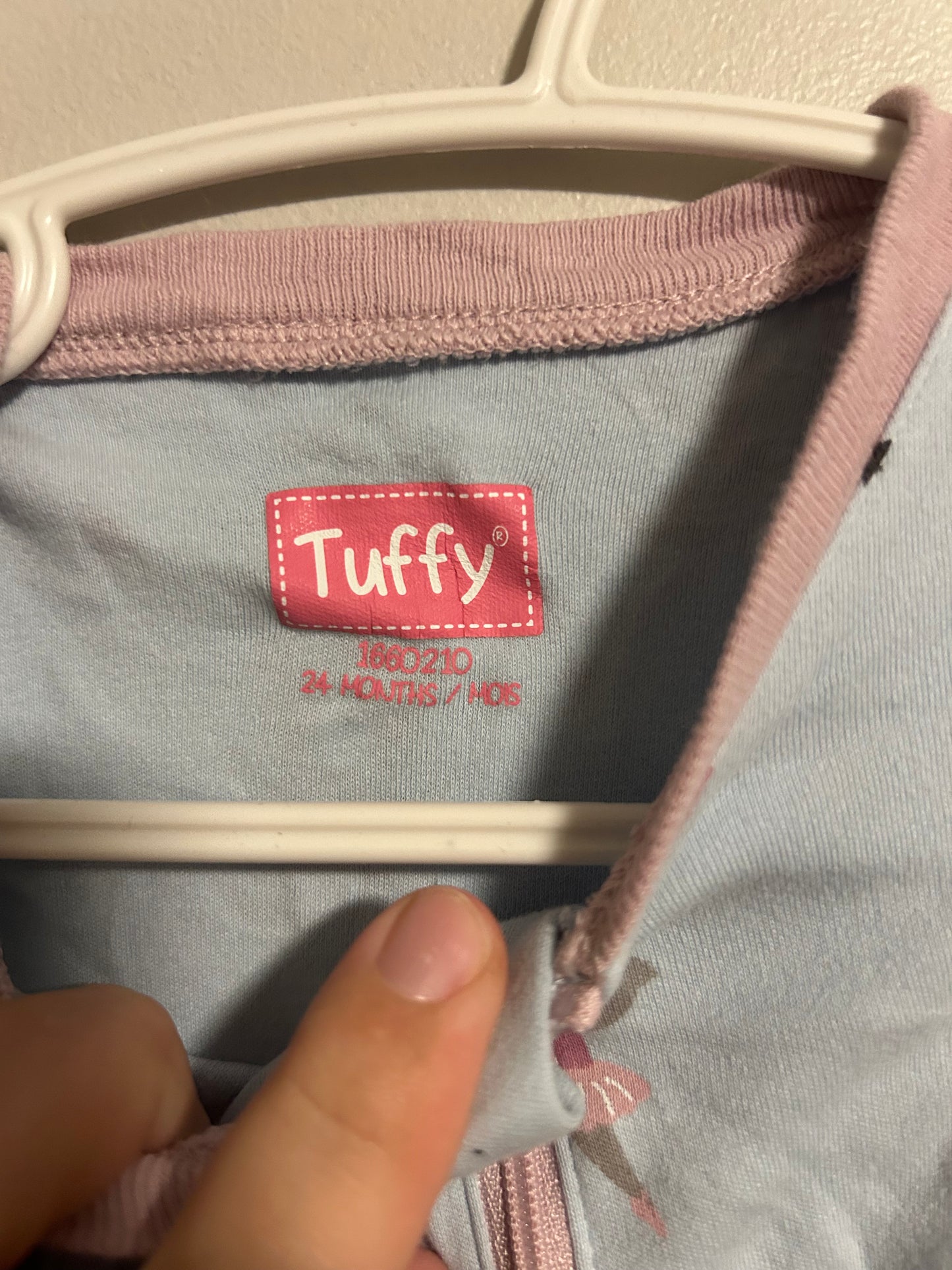 Tuffy 24m pink & blue bear ballerina sleeper