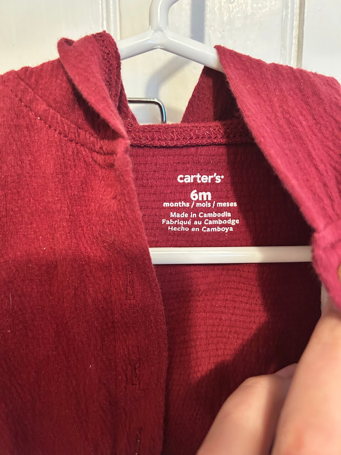 Carters 6m burgundy floral cardigan & leggings set