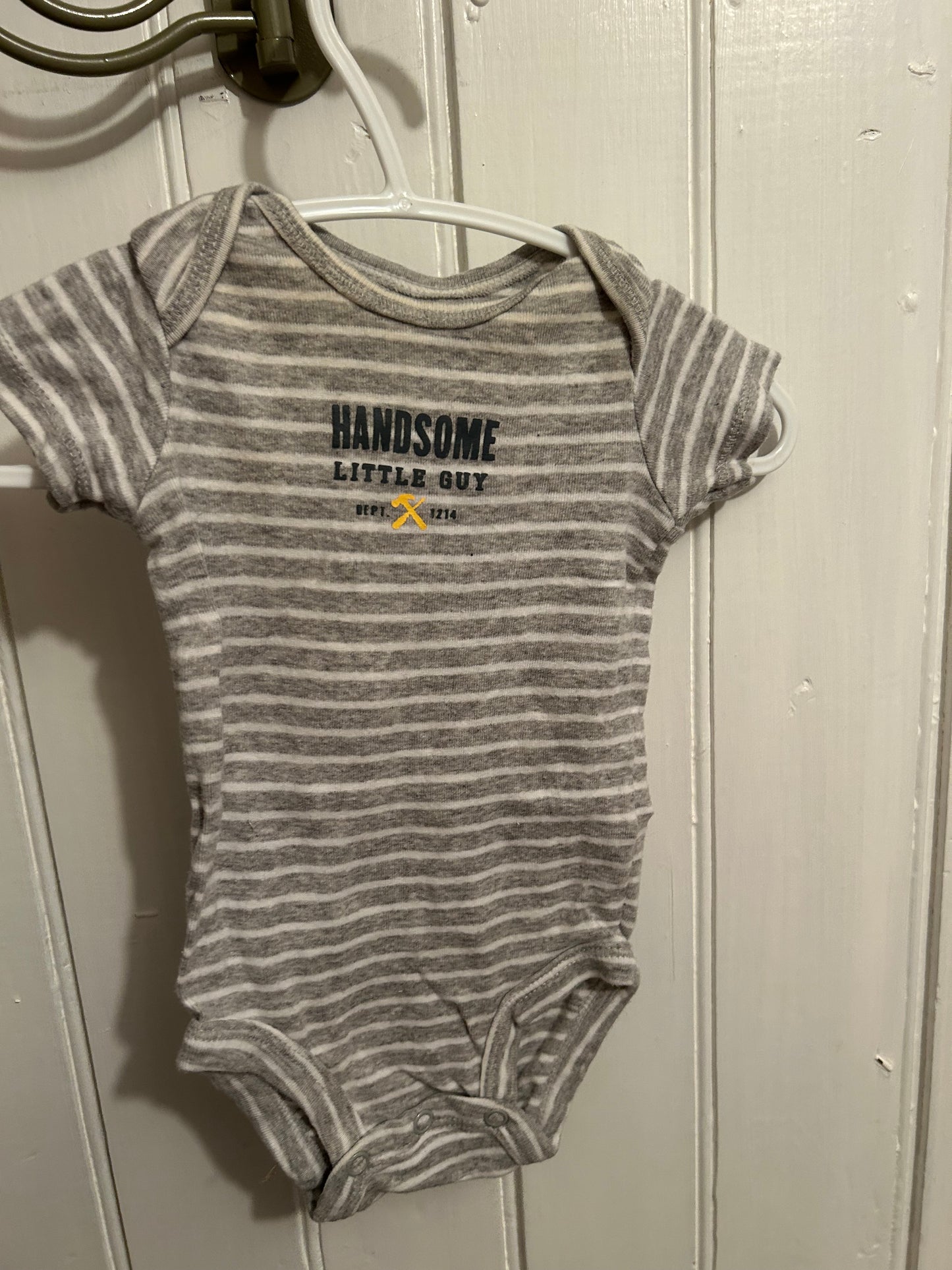 Carters 3m grey construction onesie lot