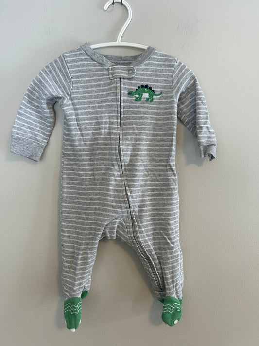 Carters 6m grey striped Dino sleeper