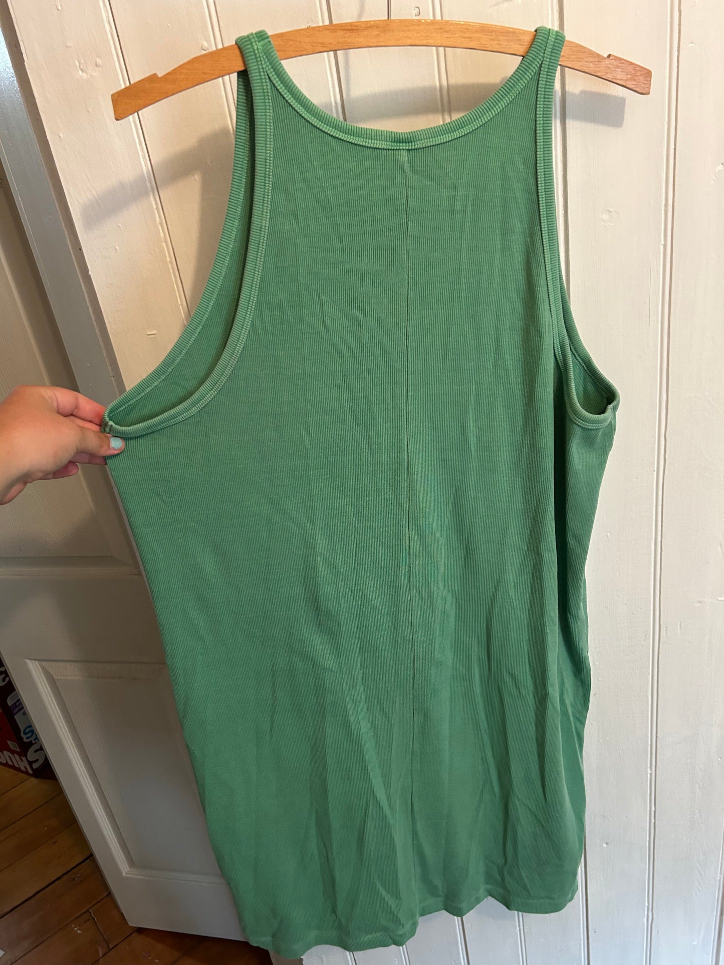 Old navy 3x green ribbed bodycon dress
