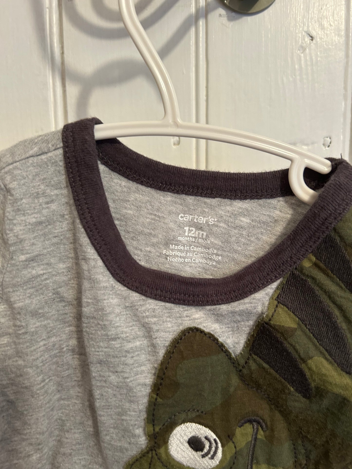 Carters 12m camo gecko tshirt