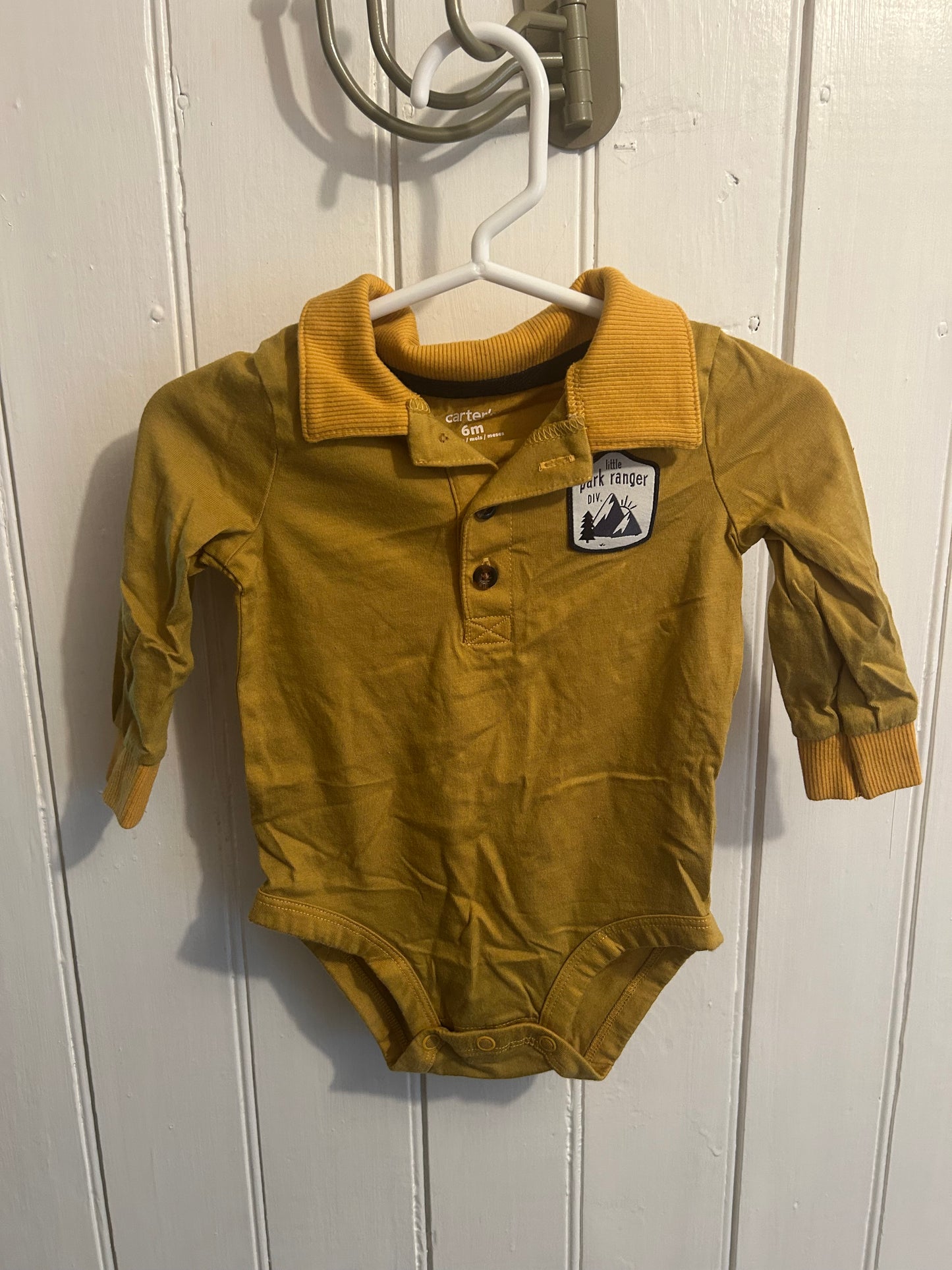 Carters 6m yellow ranger onesie