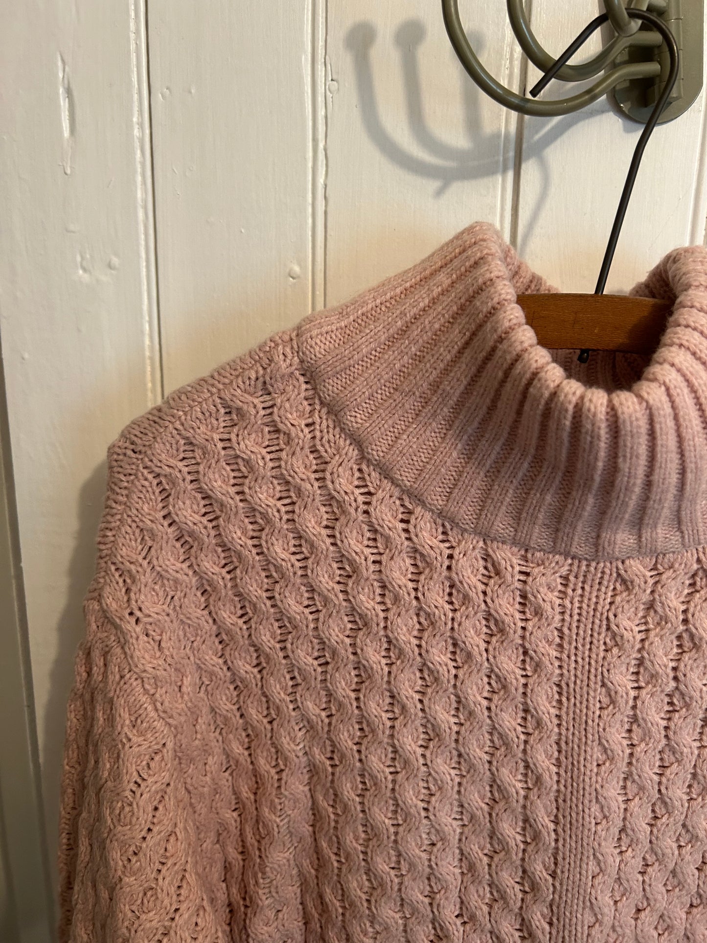 Dex medium pink knit side zipper high neck sweater