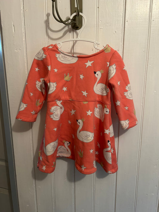 Gymboree 12/18m pink swan fleece dress