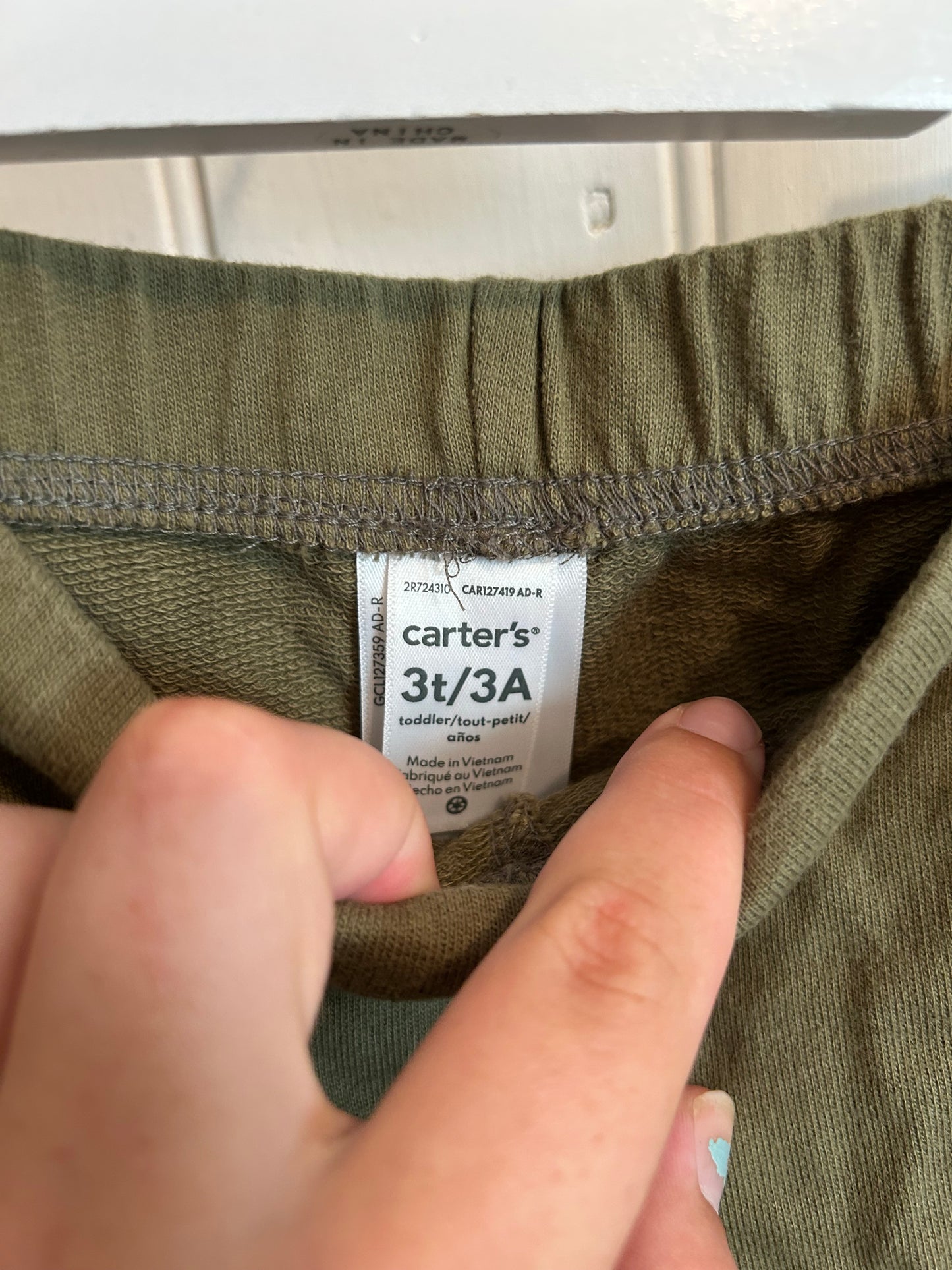 Carters 3t green cargo joggers