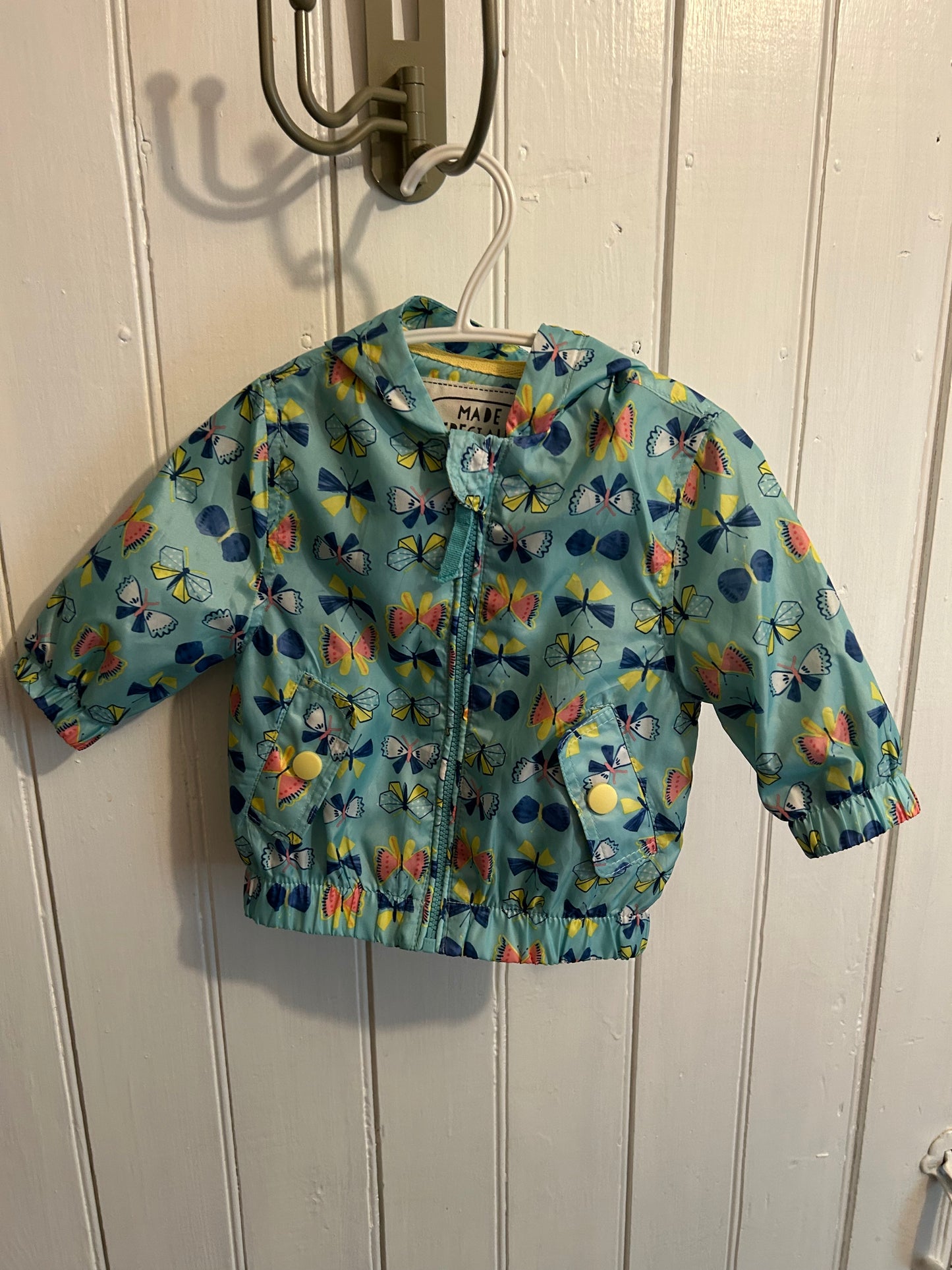 M&S 3/6m butterfly rain jacket