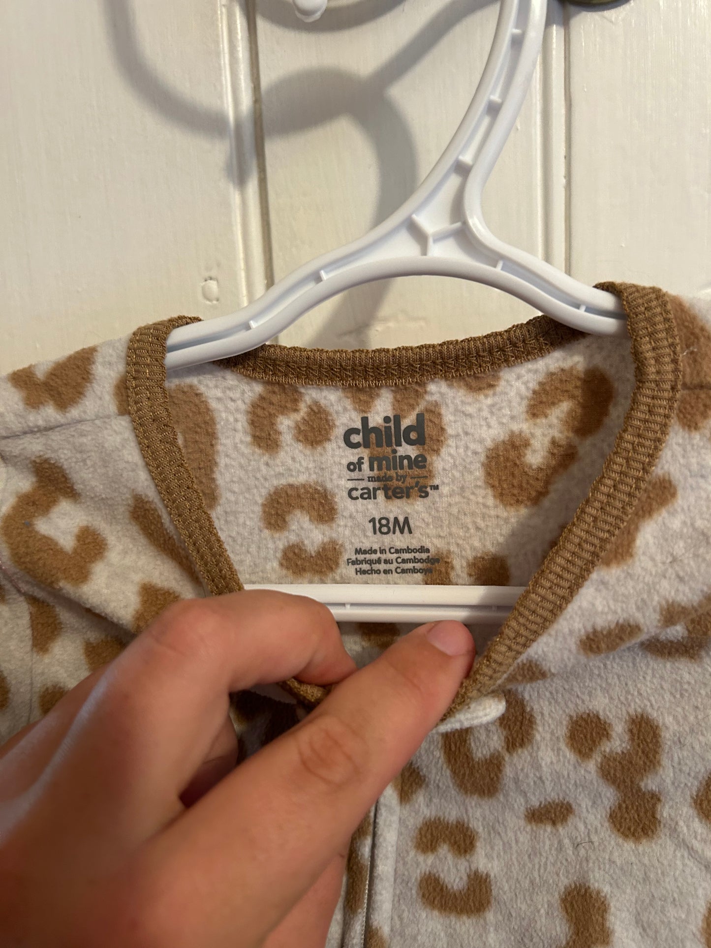 Carters 18m cheetah fleece sleeper